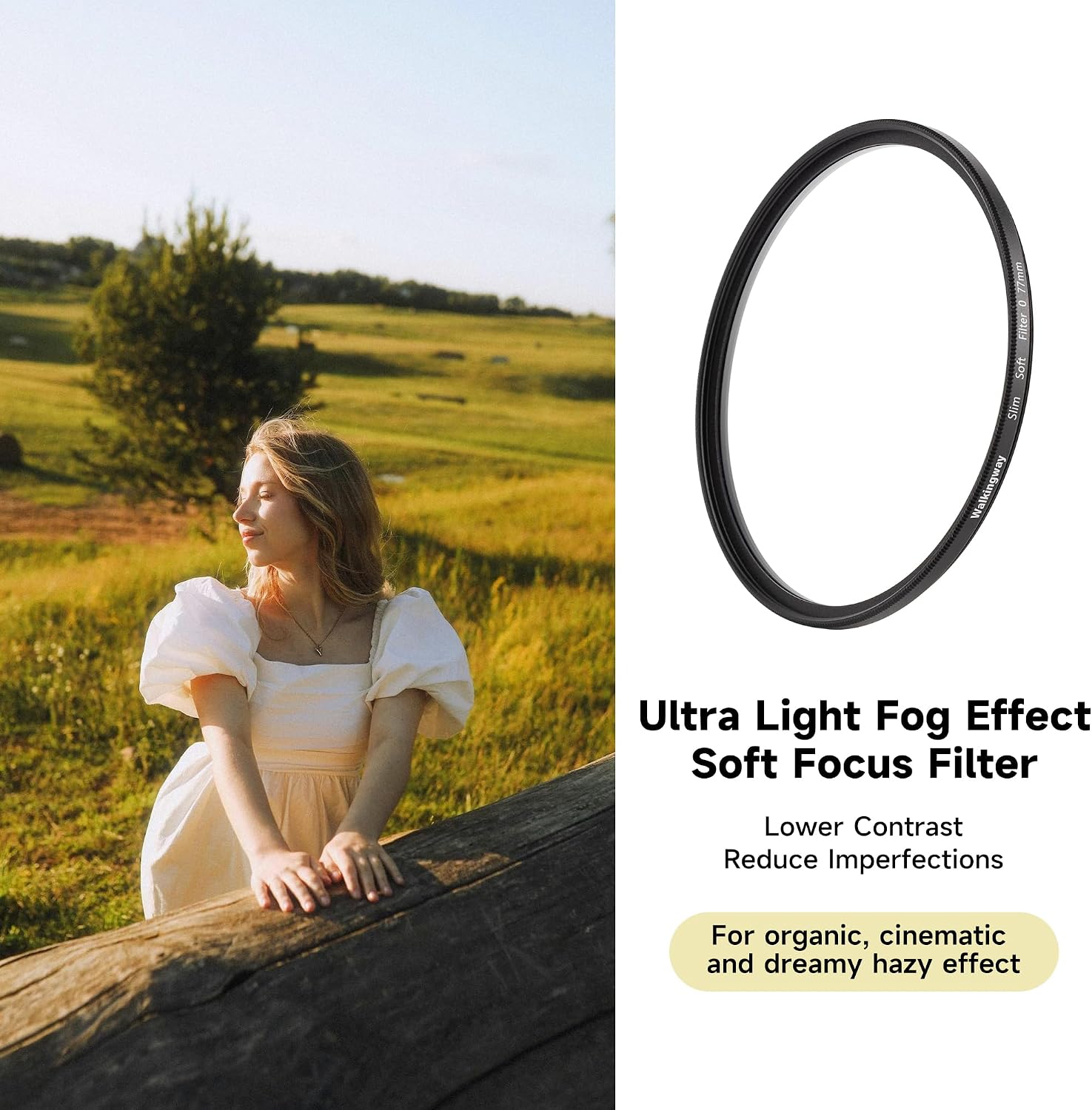 Detalle 2 de Walking Way 43mm White Pro Mist Diffusion Lens Filter – Soft 0