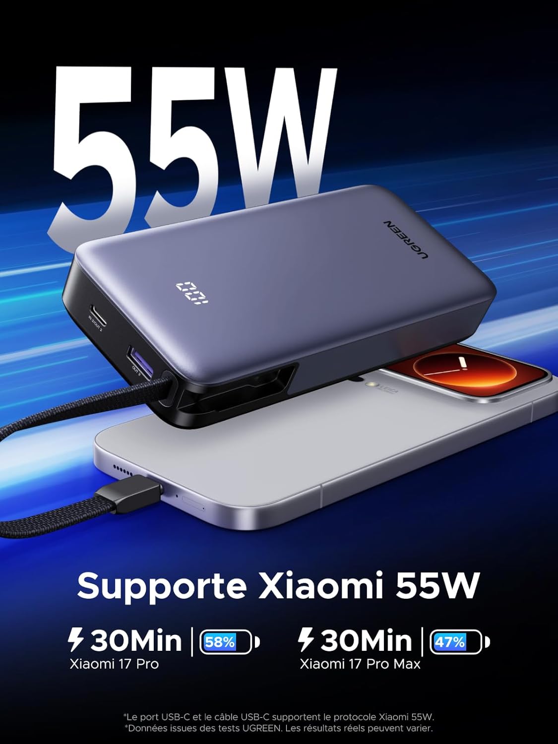 Thumbnail 2 de UGREEN Nexode 55W Batterie Externe 20000mAh : Puissance fiable et charge rapide en déplacement