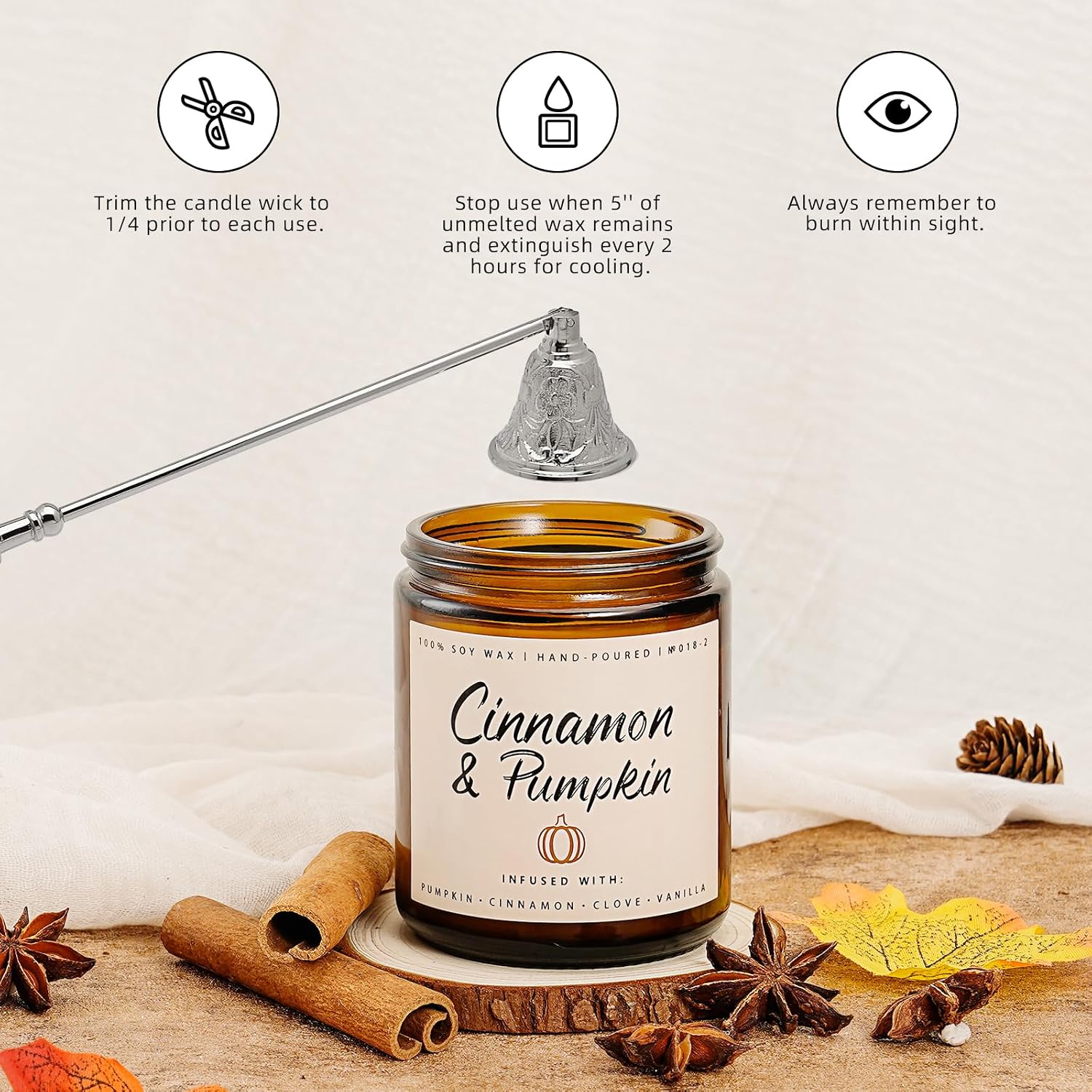Detalle 2 de Auelife Fall Candle Set 4-Pack scented candles 🕯