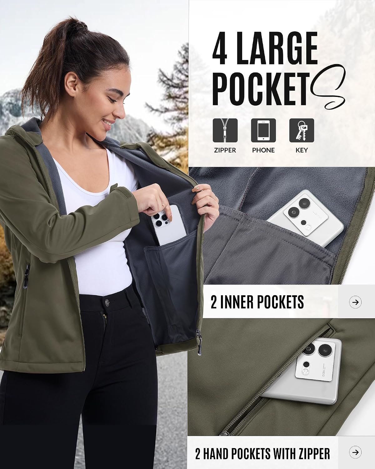 Detalle de 33,000ft Softshelljacke Damen mit 8.000 mm