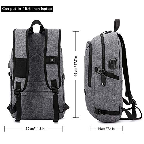 Detalle de WENIG Sac à Dos Anti-Vol 15.6 Pouces — Étanche, USB Charging Port et Organisation Optimale pour Bureau/Voyage