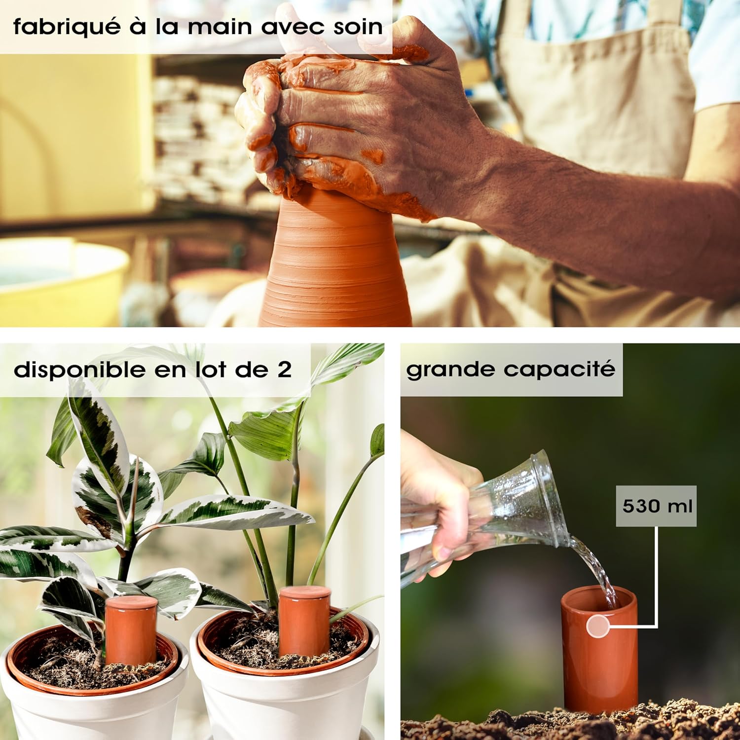 Thumbnail 4 de LIVONDO Arrosoir terre cuite 530 ml 🌷