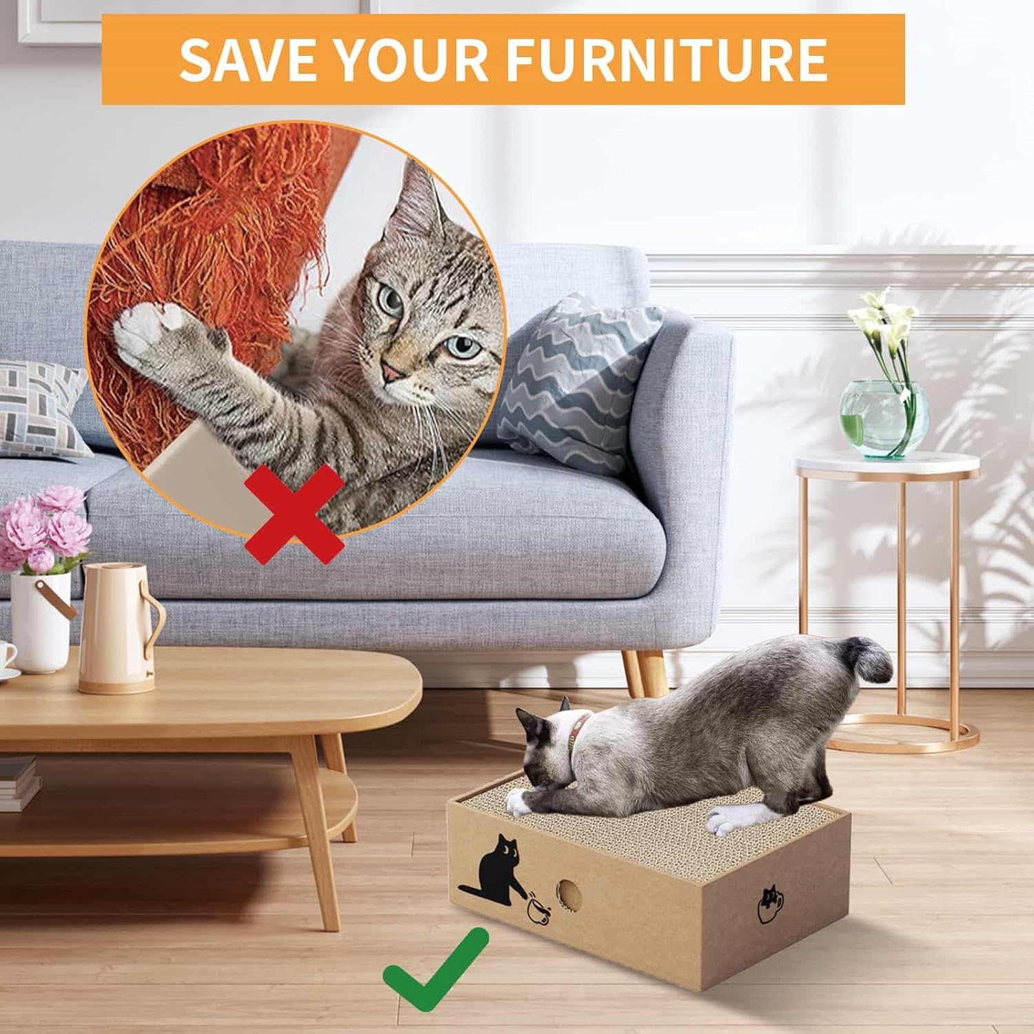 Thumbnail 4 de Cat Scratching Board 5Pack 325x235x110 mm 🐱