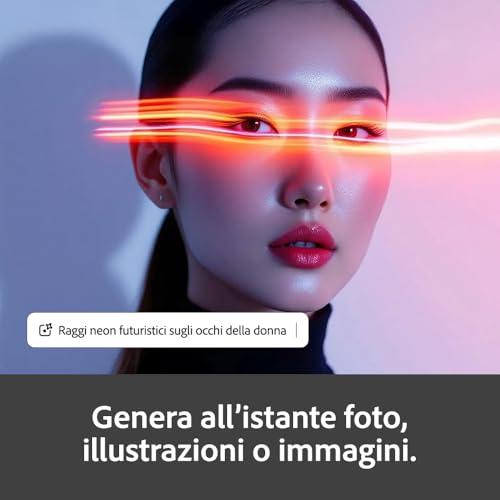Detalle de Adobe Firefly Standard: Generazione IA per immagini, video e audio — abbonamento 12 mesi con 2000 crediti IA