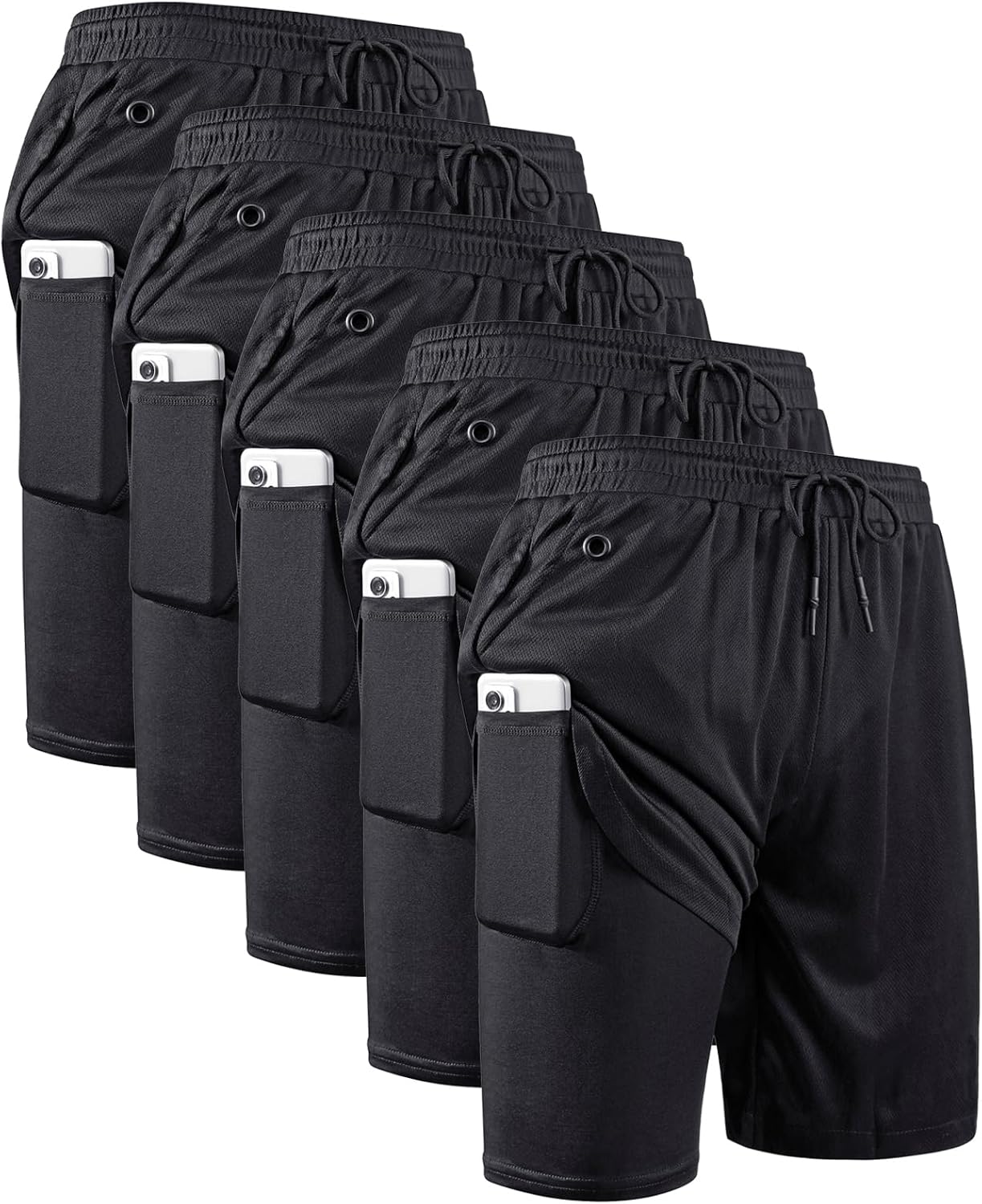 Detalle de JWJ 2-in-1 Men's Workout Shorts, 7-Inch Inseam with Compression Liner