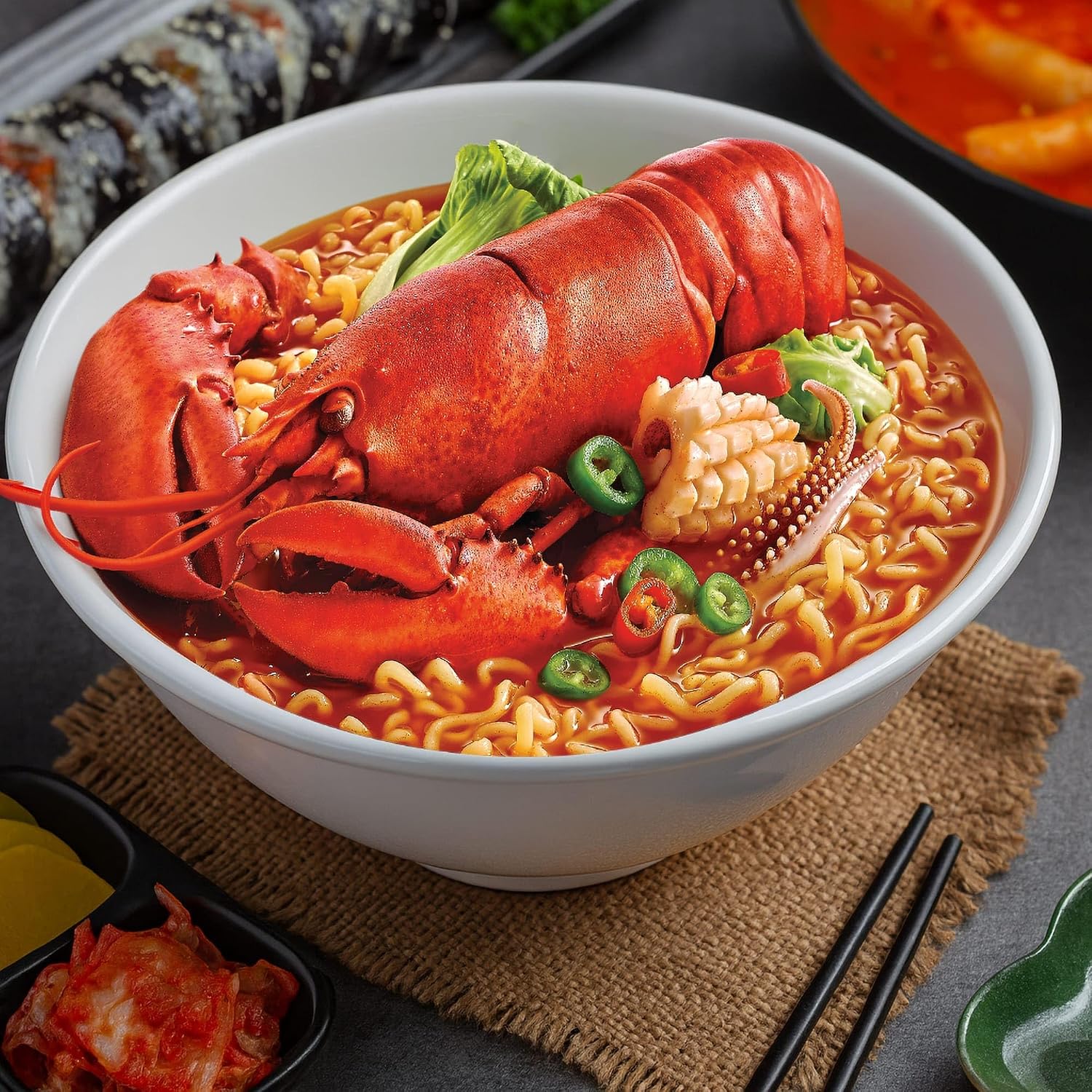 Detalle 2 de Paldo Fun & Yum Lobster King Cup Noodles, 110g Seafood Ramen, Pack of 6