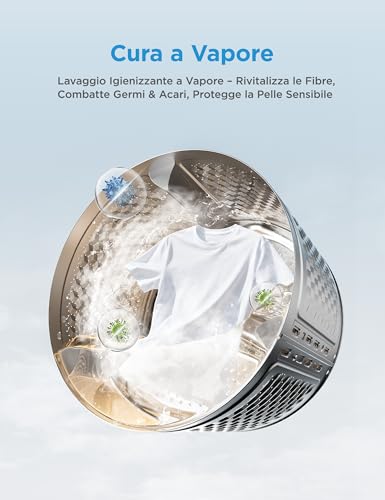 Detalle de Midea Lavatrice 8 kg Classe A-10% con Motore Inverter Silenzioso 1400 Giri – Anti-Peli Animali