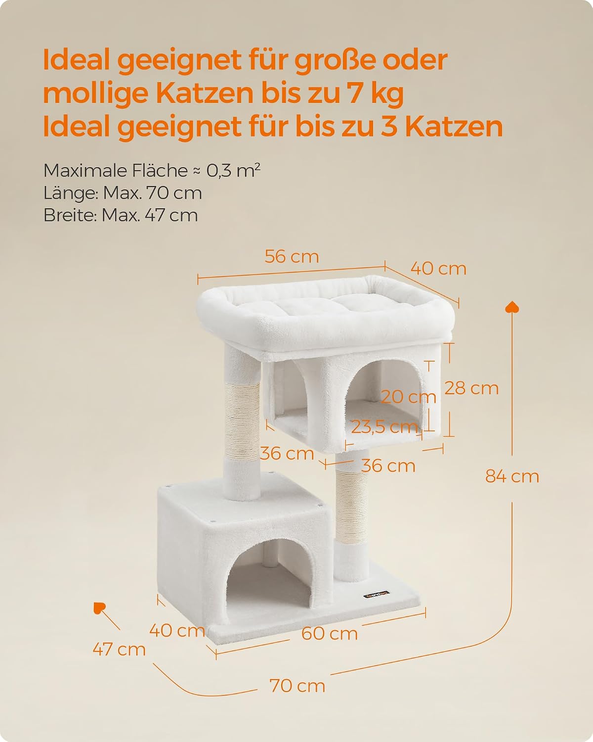 Thumbnail 6 de Feandrea PCT061T01 Kratzbaum 84 cm für große Katzen 🐱
