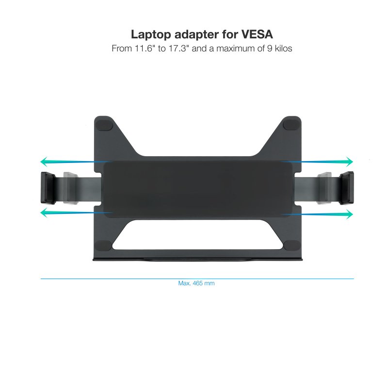 Detalle 2 de TooQ TQLH1117-B soporte articulado para portátil de 11,6 a 17,3 pulgadas