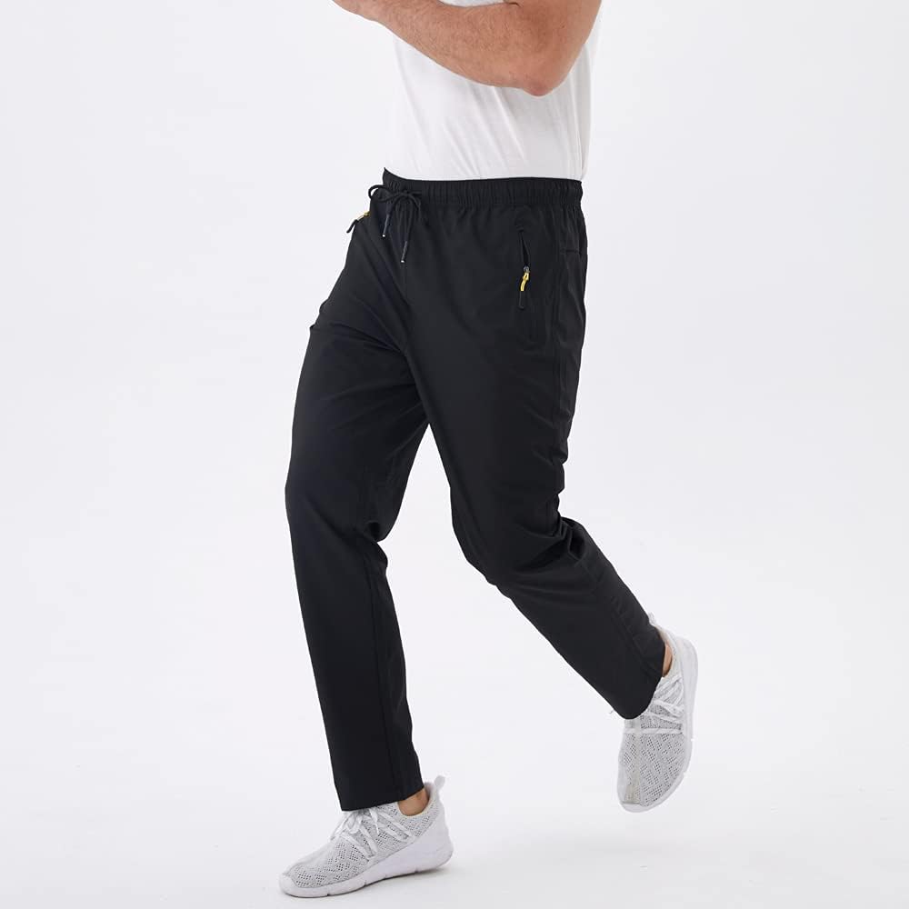 Detalle de Rapoo Men's Lightweight Sweatpants with Zipper Pockets and Quick-Dry Fabric