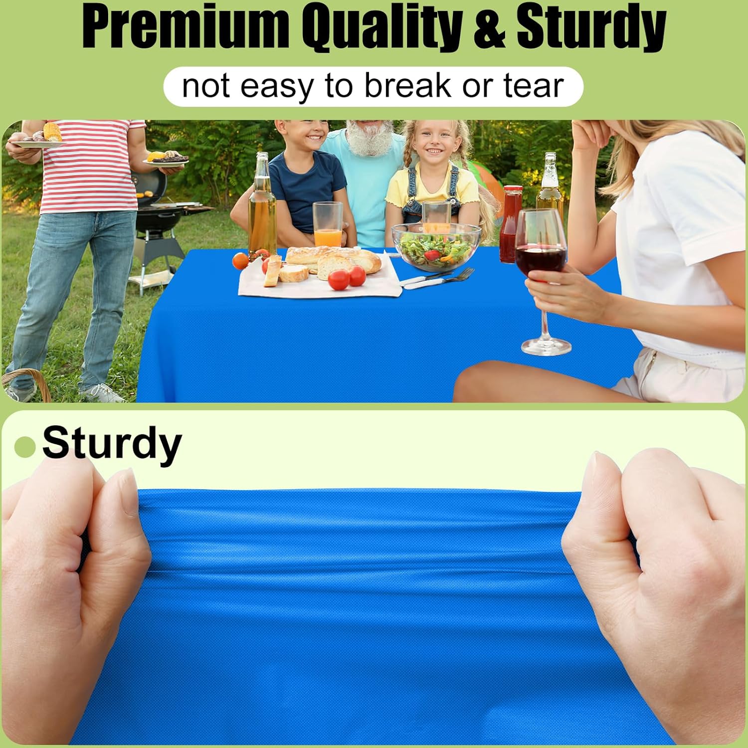 Thumbnail 1 de Smiry Disposable Table Cloth (6-Pack) Waterproof Rectangle Table Cover, Blue, 54 x 108 Inch