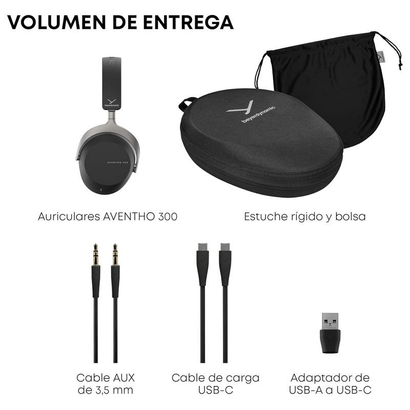 Detalle de Beyerdynamic Aventho 300: Auriculares Bluetooth con cancelación de ruido y sonido de estudio