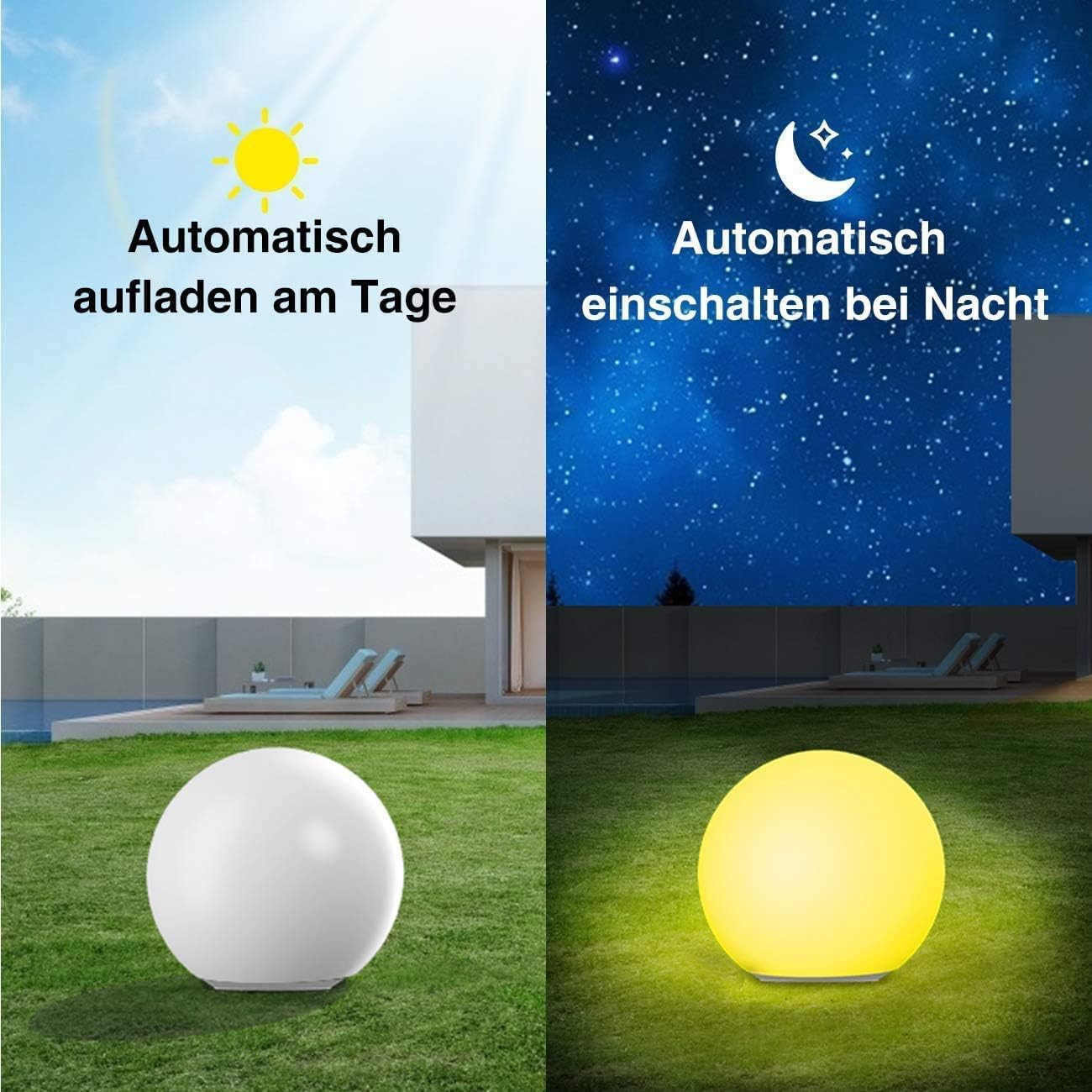 Thumbnail 2 de Infray Solarleuchten für außen – 30 cm Solarkugel mit 9 Modi, IP67, LED-Gartenbeleuchtung