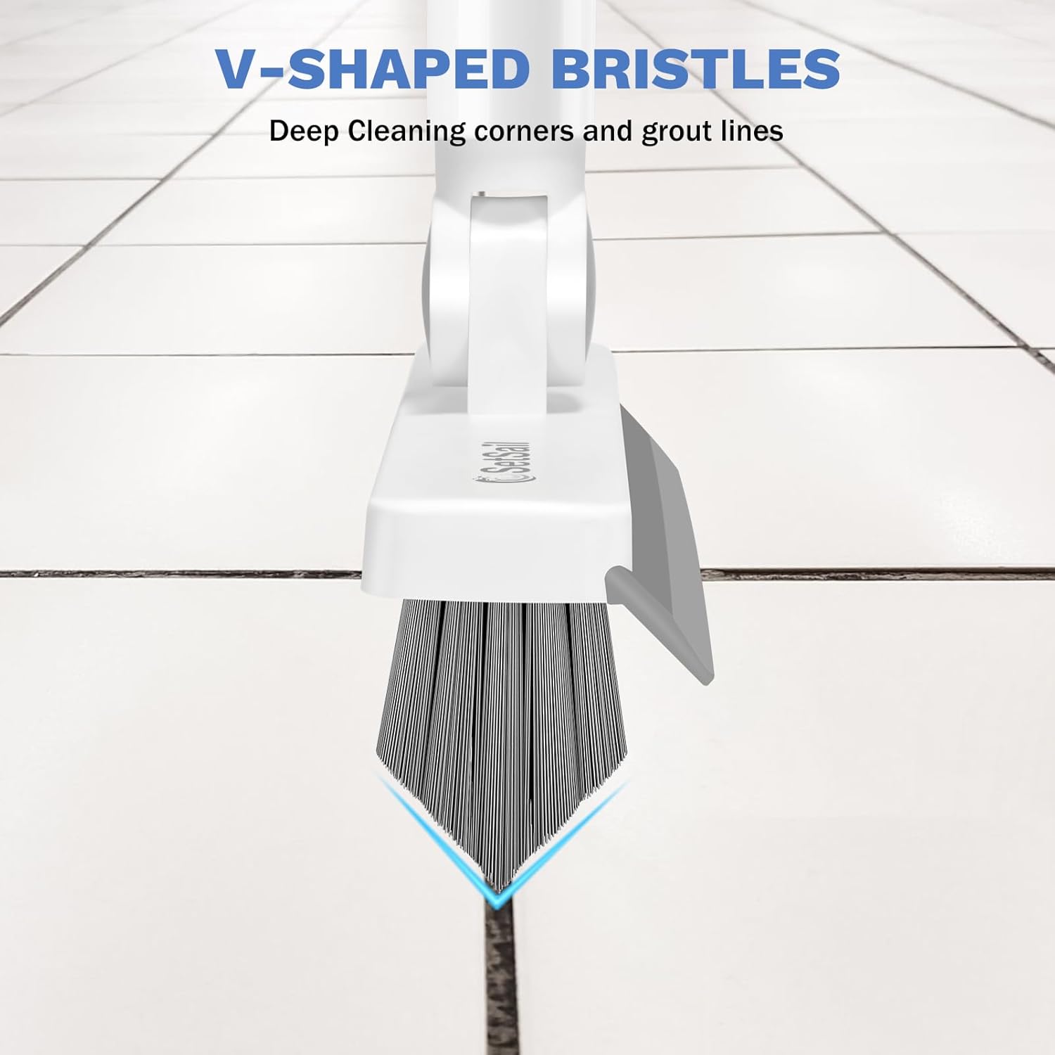 Detalle de SetSail Grout Cleaner Brush with Long Handle: V-Shaped Scrubbing Power for Tight Spaces