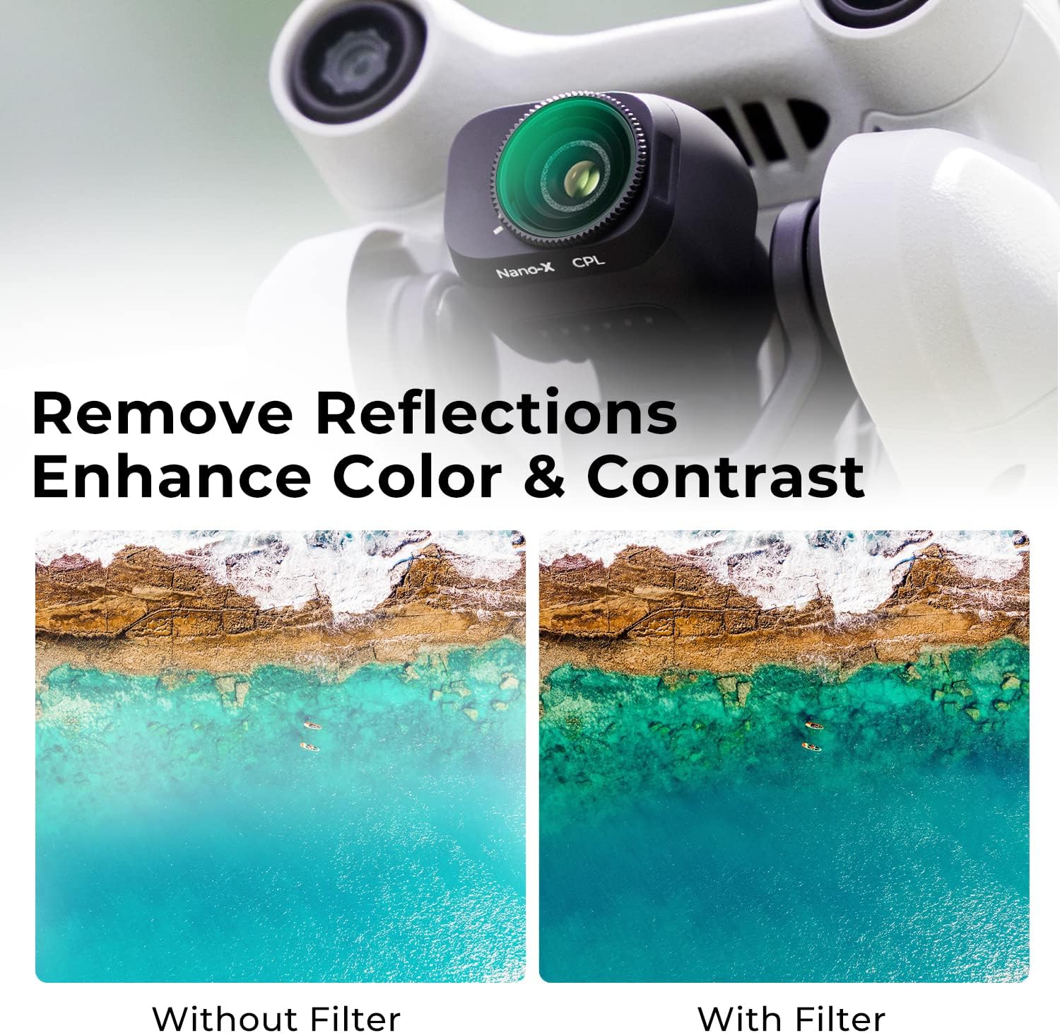 Detalle de K&F Concept Filtre CPL Drone 28 pour Mini 3 Pro