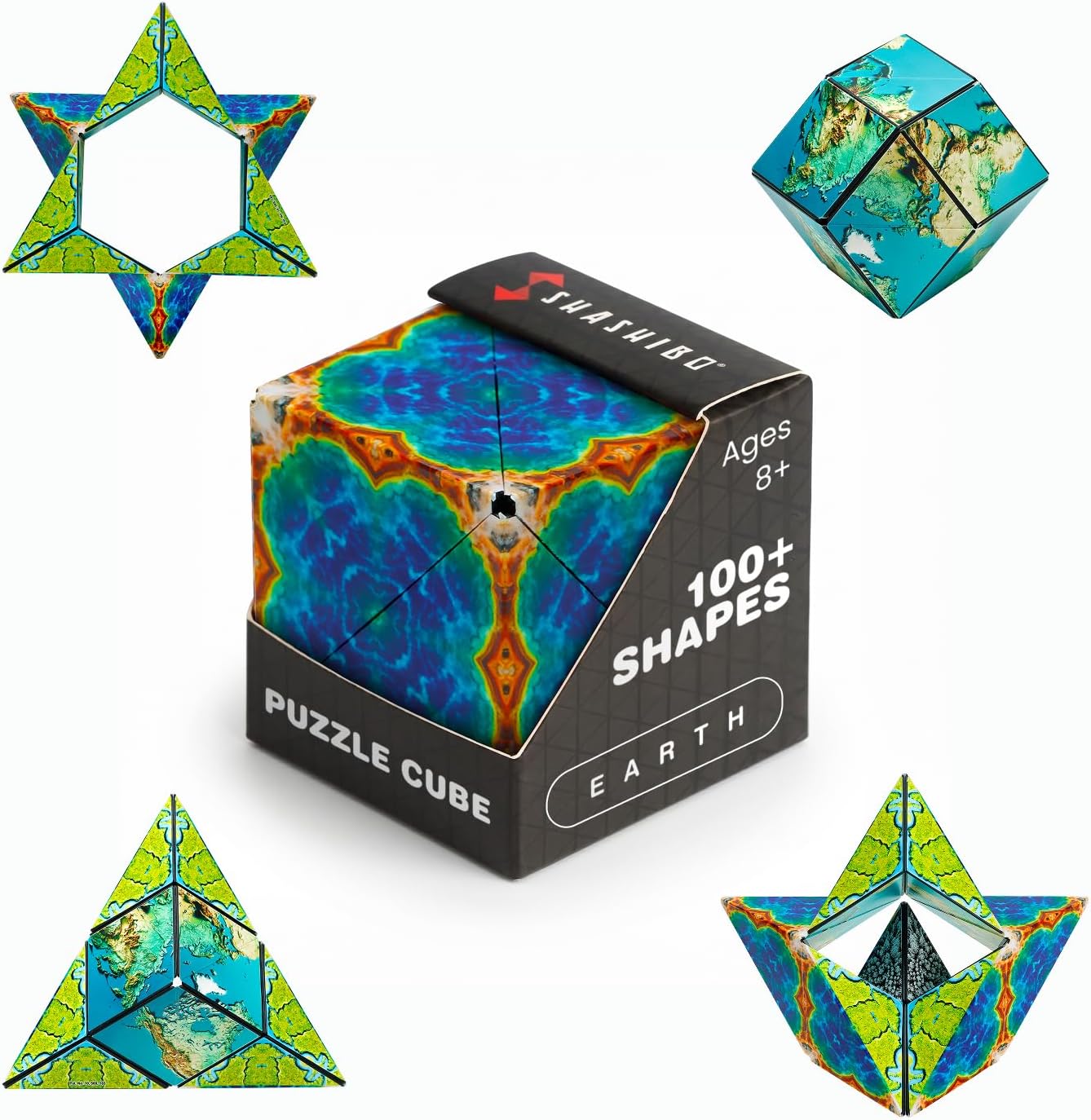 Detalle de Shashibo Earth DODECA Magnetic Puzzle Cube, 100+ Shapes, 2.3-Inch