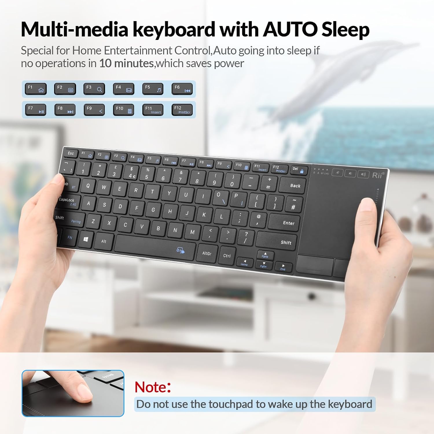 Thumbnail 4 de Rii K22S wireless keyboard with trackpad BT+2.4G