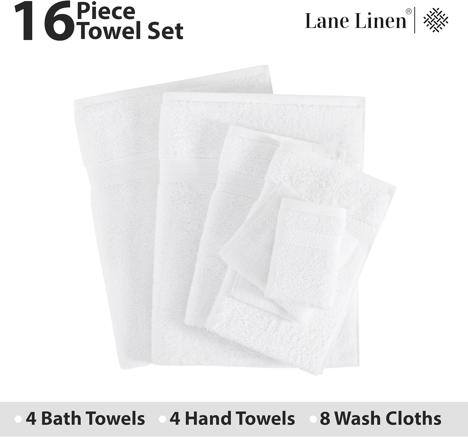 Detalle 2 de LANE LINEN 16-Piece Bath Towel Set