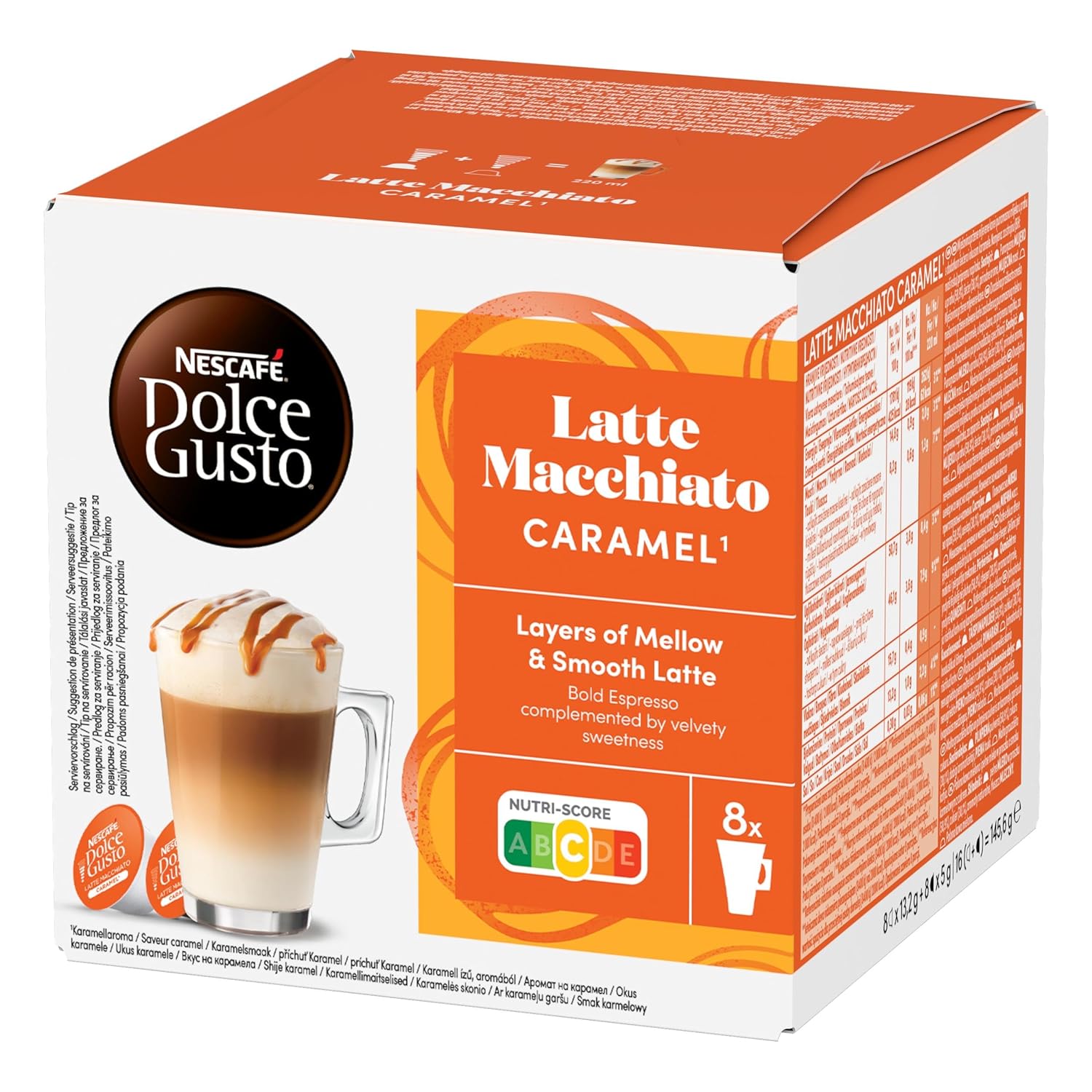 Detalle de NESCAFÉ Dolce Gusto Latte Macchiato Caramel – 6er Pack (6 x 16 Kapseln)