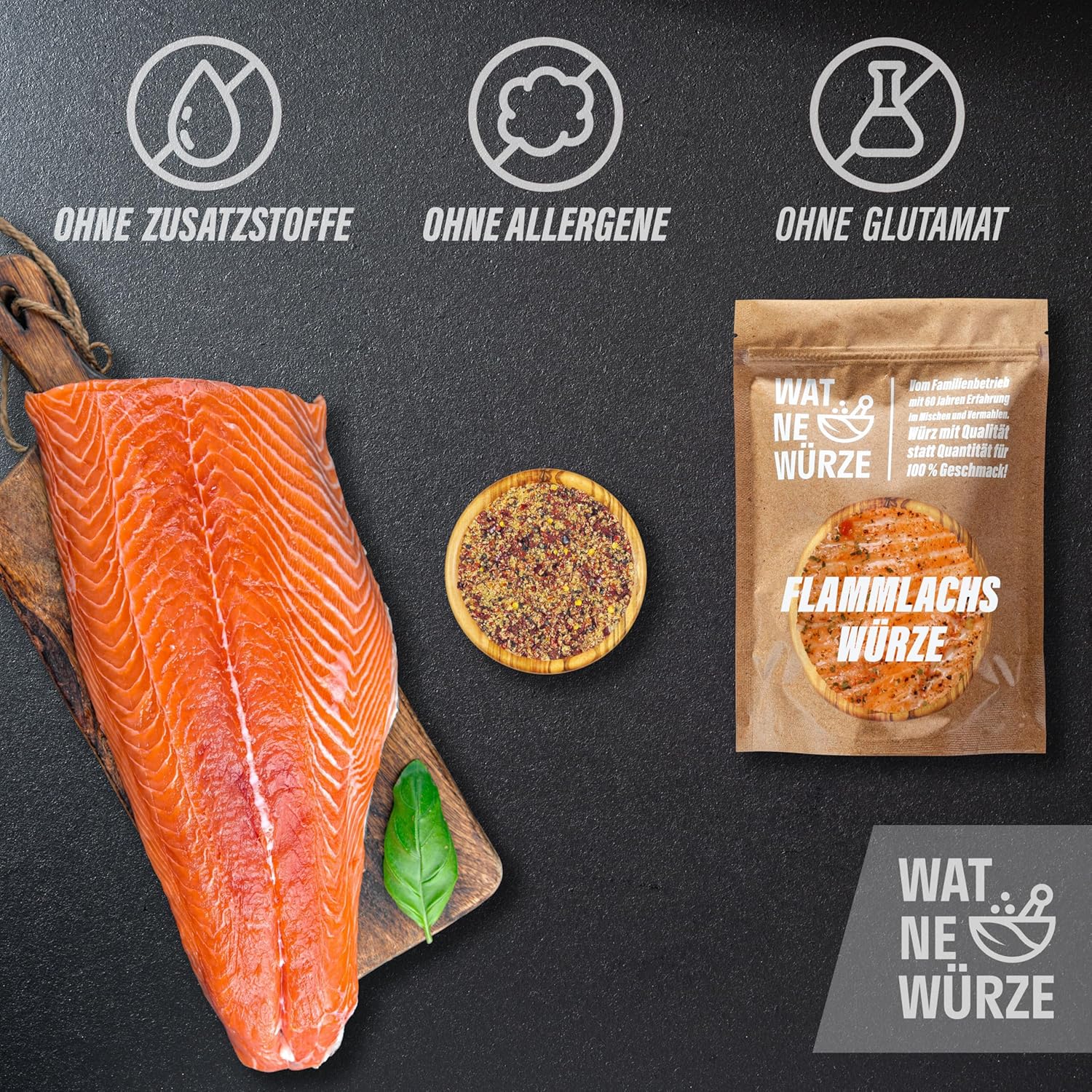 Thumbnail 6 de WAT NE WÜRZE Flammlachs Gewürz 300 g – aromatisches Gewürz für Flammlachs, Fisch, Stremellachs & Steckerlfisch