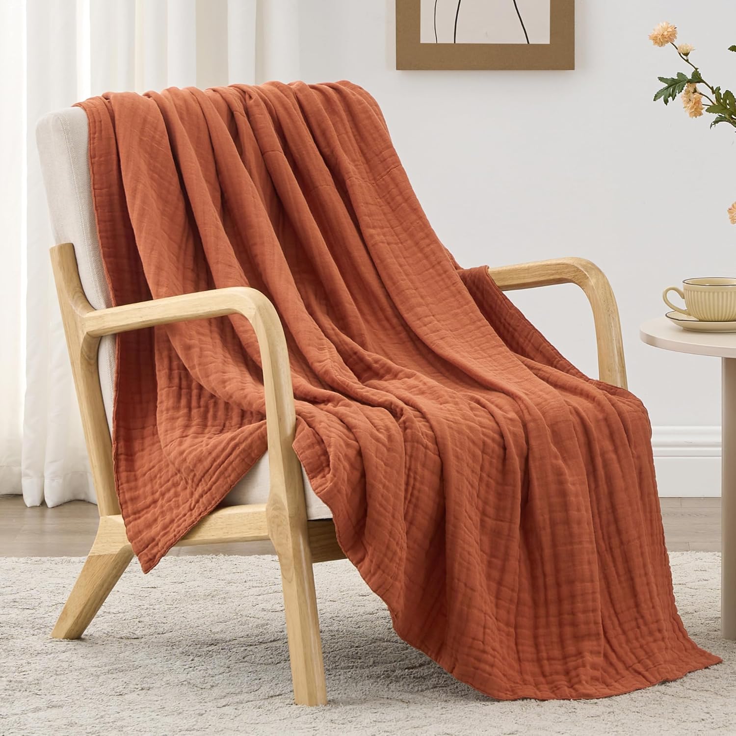 Detalle de Love's Cabin 6-Layer Cotton Muslin Blanket 60x80"