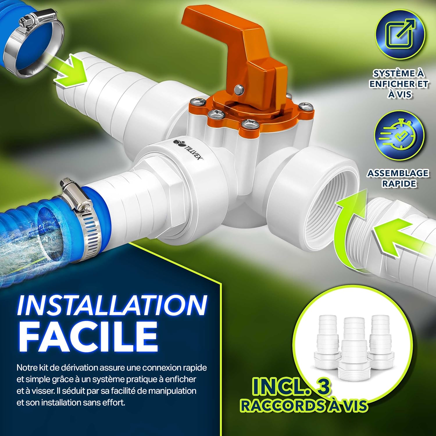 Thumbnail 6 de tillvex Bypass Kit Piscine Ă32/38 mm đ