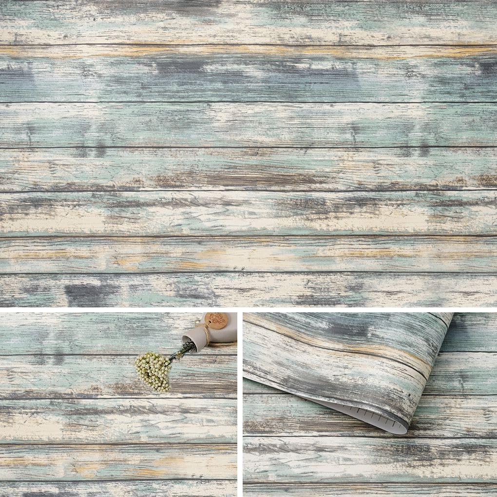 Detalle de Arthome WALL DECOR rustieke meubelfolie in witgrijze houtlook, 44 cm x 6 m