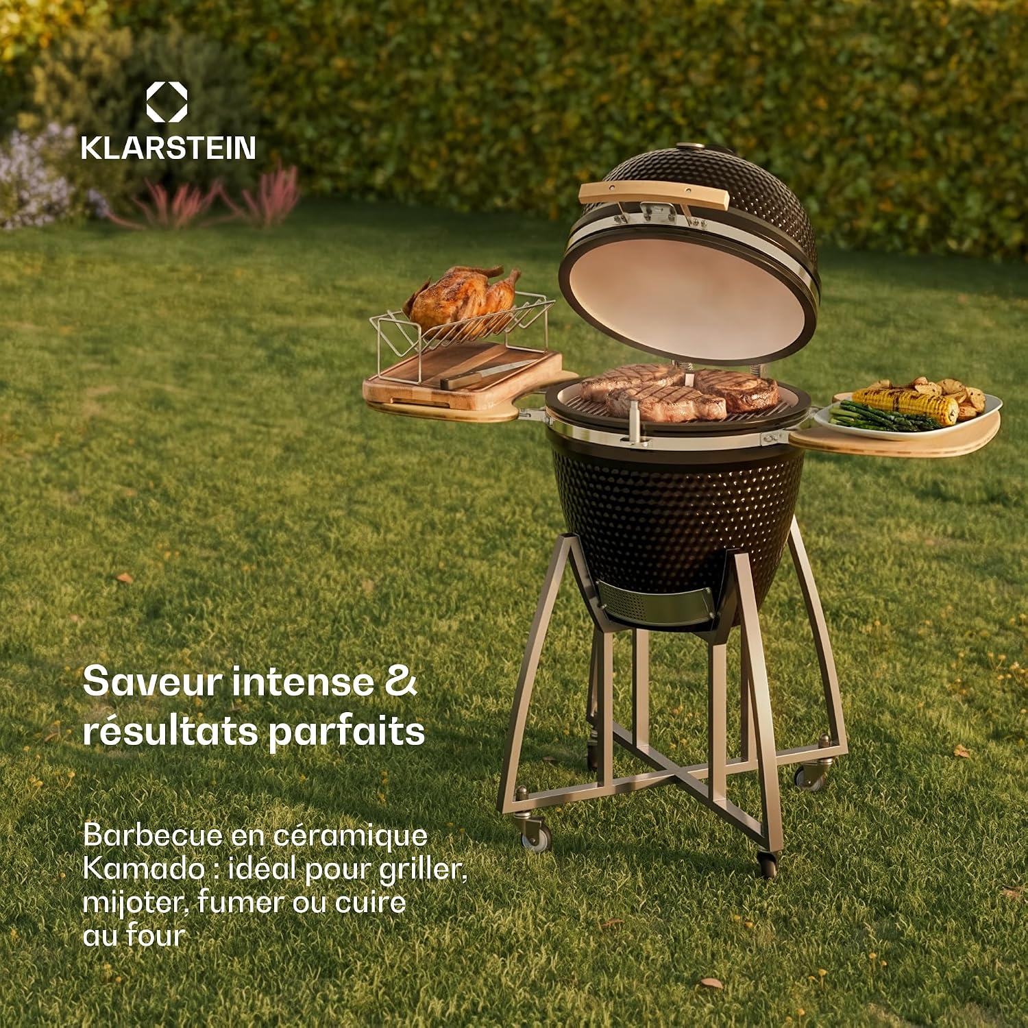 Thumbnail 2 de KLARSTEIN 10028282 kamado-grill van keramiek met thermometer en 3 wielen