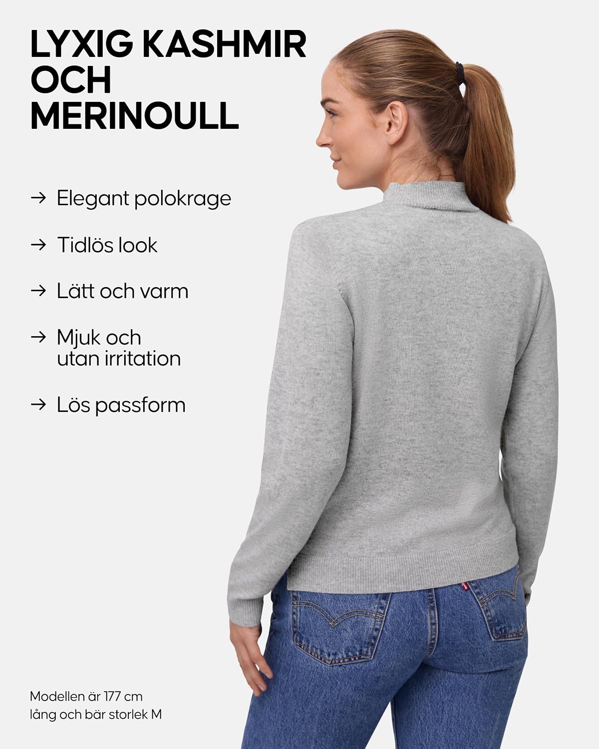 Thumbnail 1 de DANISH ENDURANCE polotröja för dam i merinoull och kashmirblandning