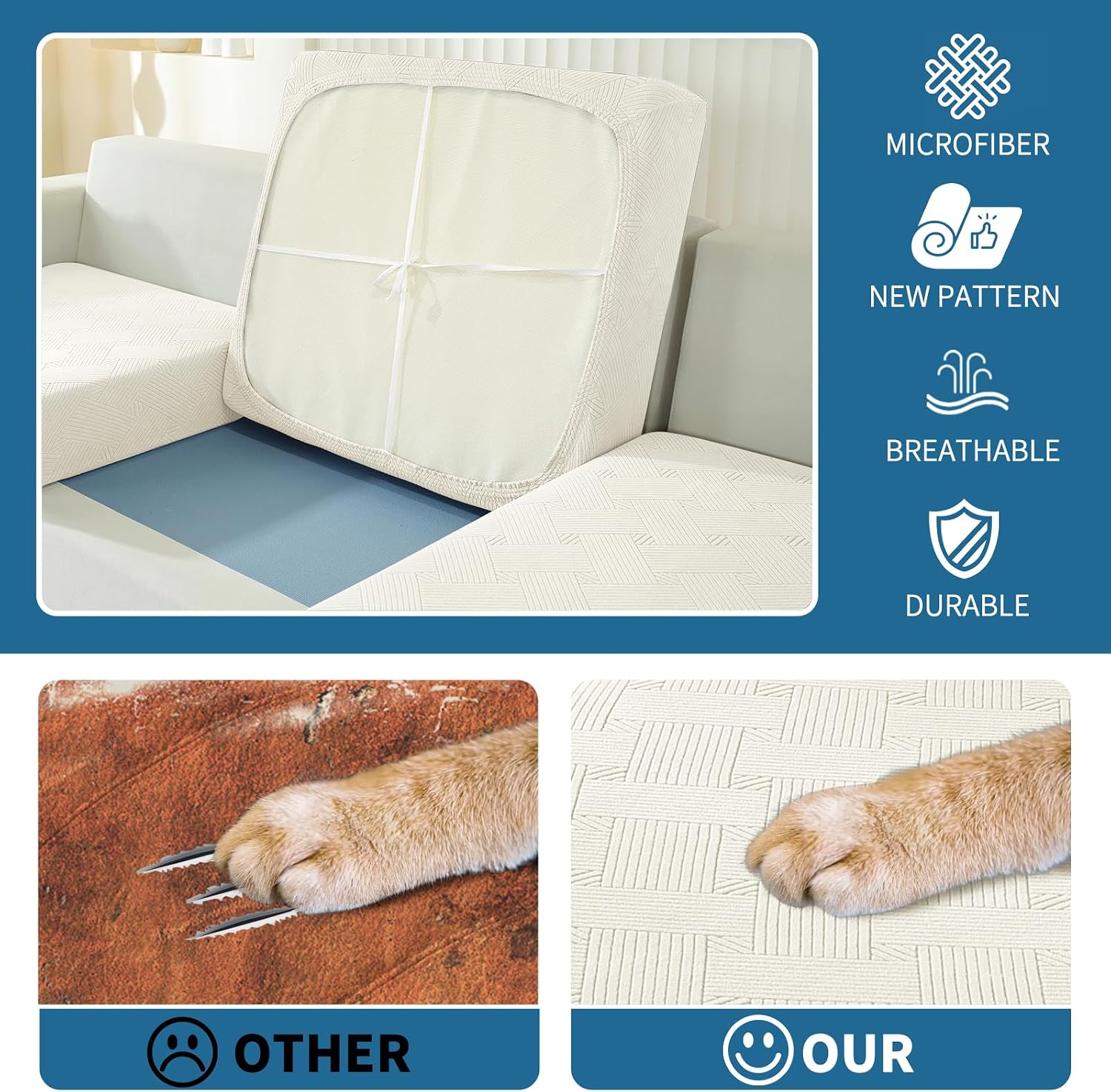 Thumbnail 4 de Ystyle Funda Asiento Sofa Crema Chaise Longue