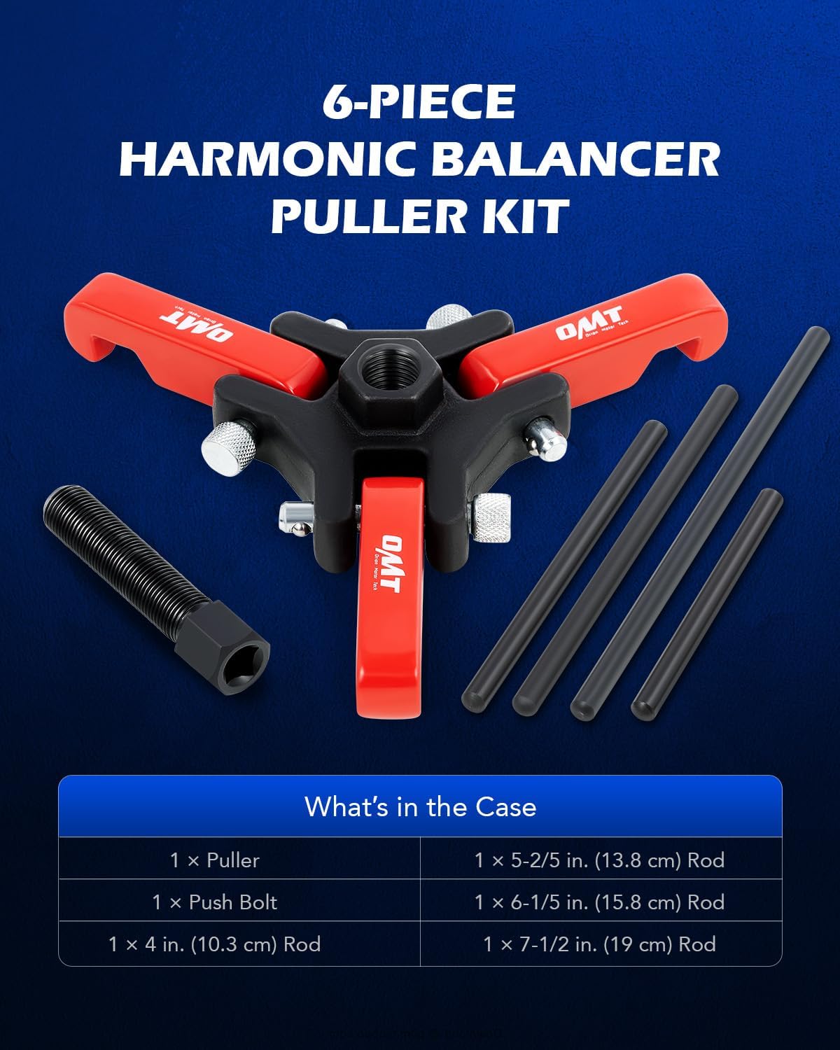Detalle de Orion Motor Tech Harmonic Balancer Puller Kit — Adjustable 3-Jaw Set for Quick, Safe Removal