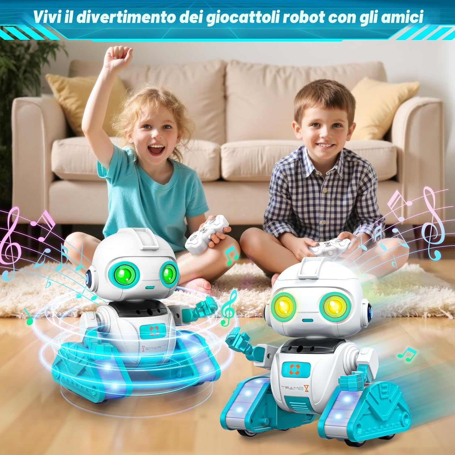 Detalle de Subtail Robot Bambini con proiezione stellata e controllo gestuale/telecomando