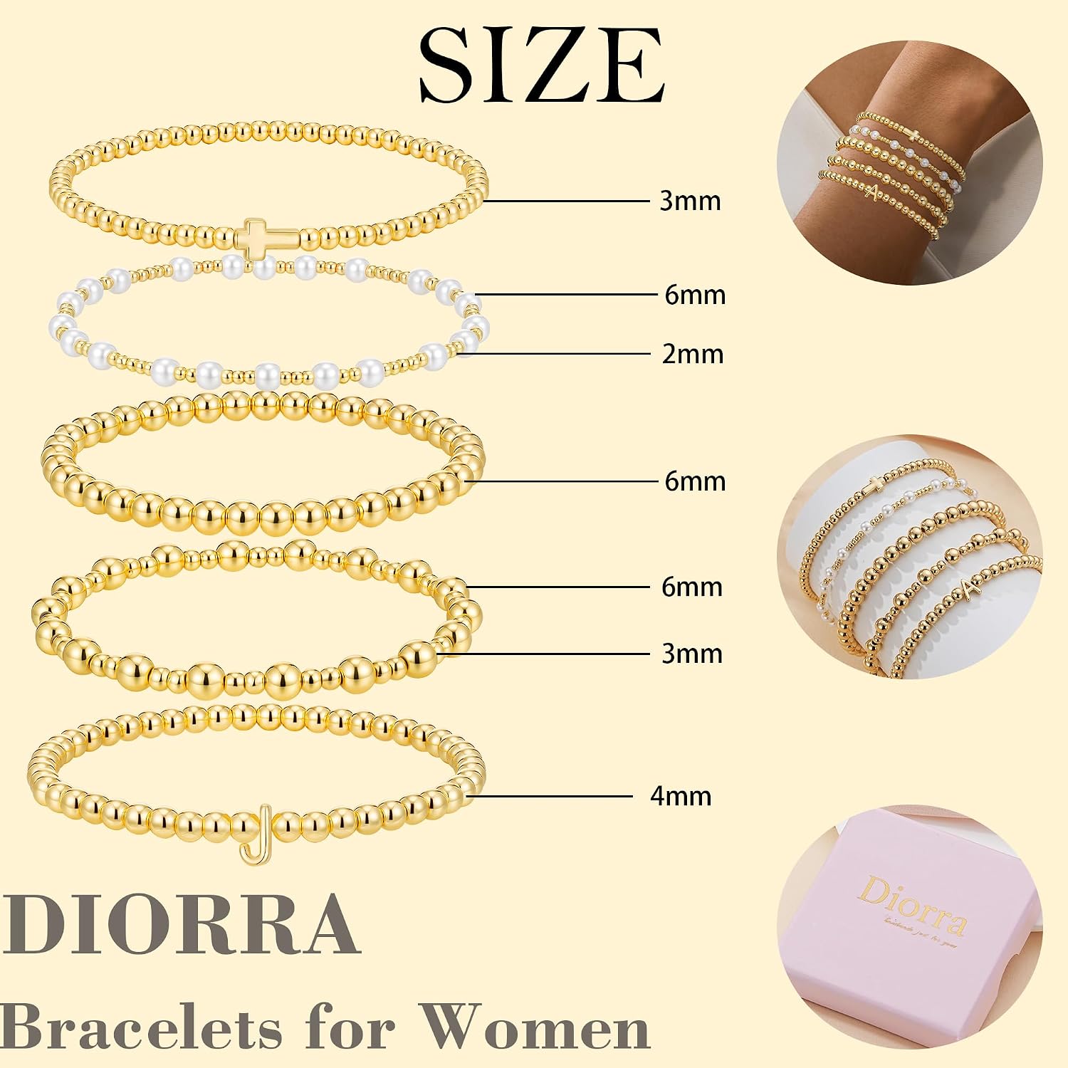 Detalle 2 de Diorra Gold Bracelet Set, 14K Gold-Plated