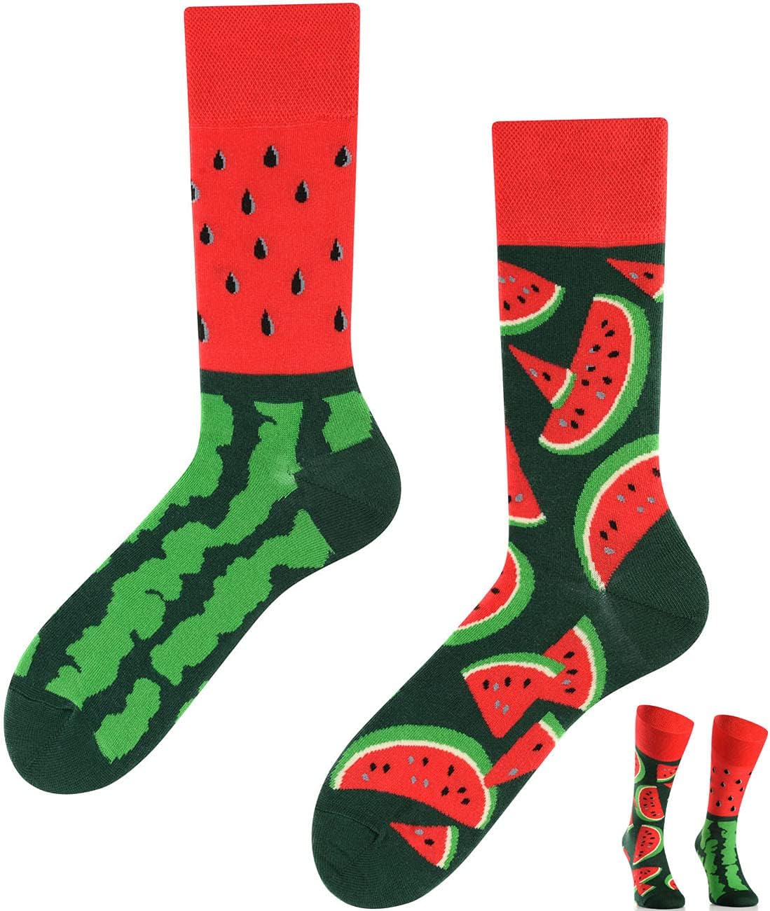 Detalle de TODO Colours Lustige Socken mit Motiv – Sandia-Design im Mix & Match