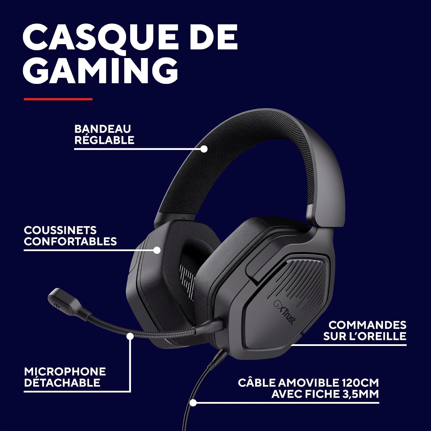 Thumbnail 1 de GXTrust 1492 Ravox Casque gaming 50 mm