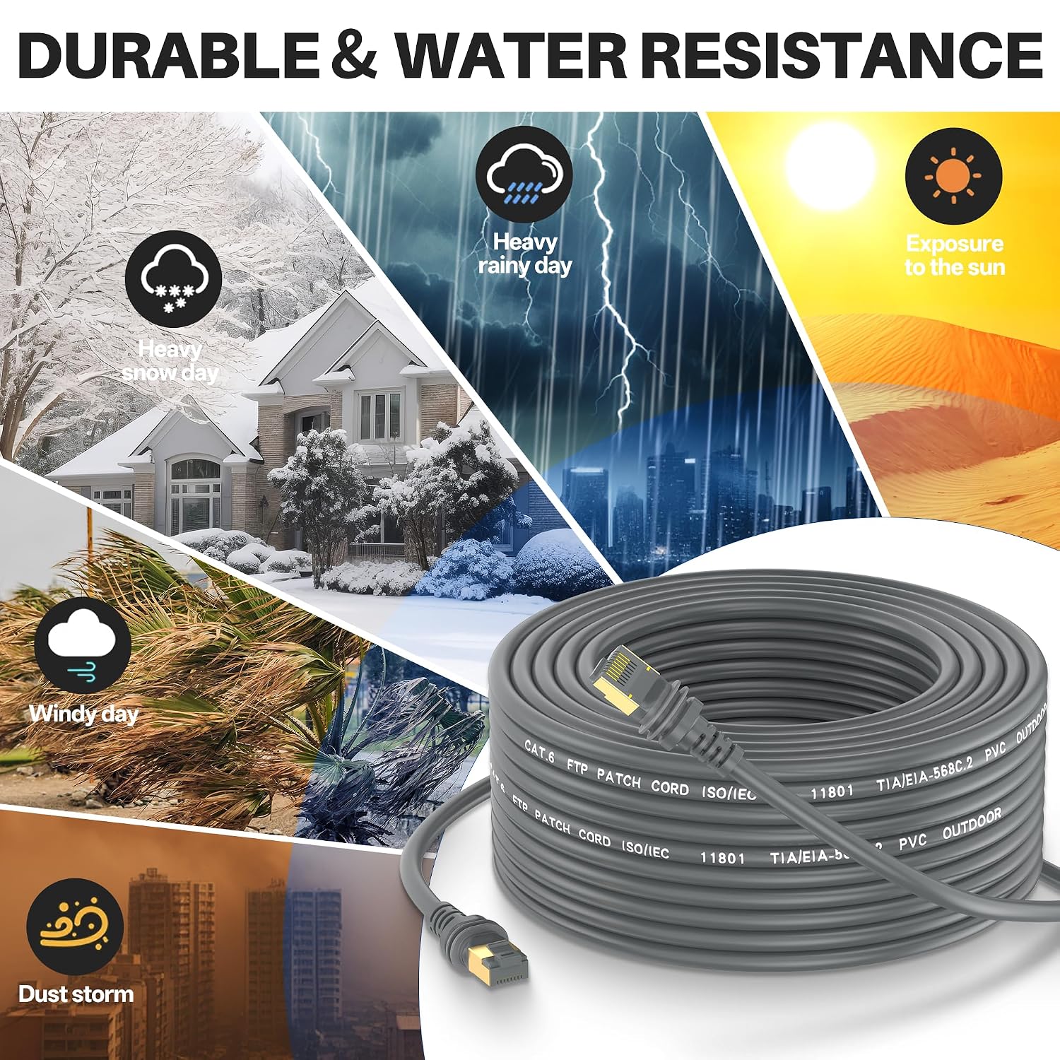 Detalle 2 de Lteirwe Starlink Gen 3 Cable 80FT: Waterproof Extension for Starlink Standard Gen 3