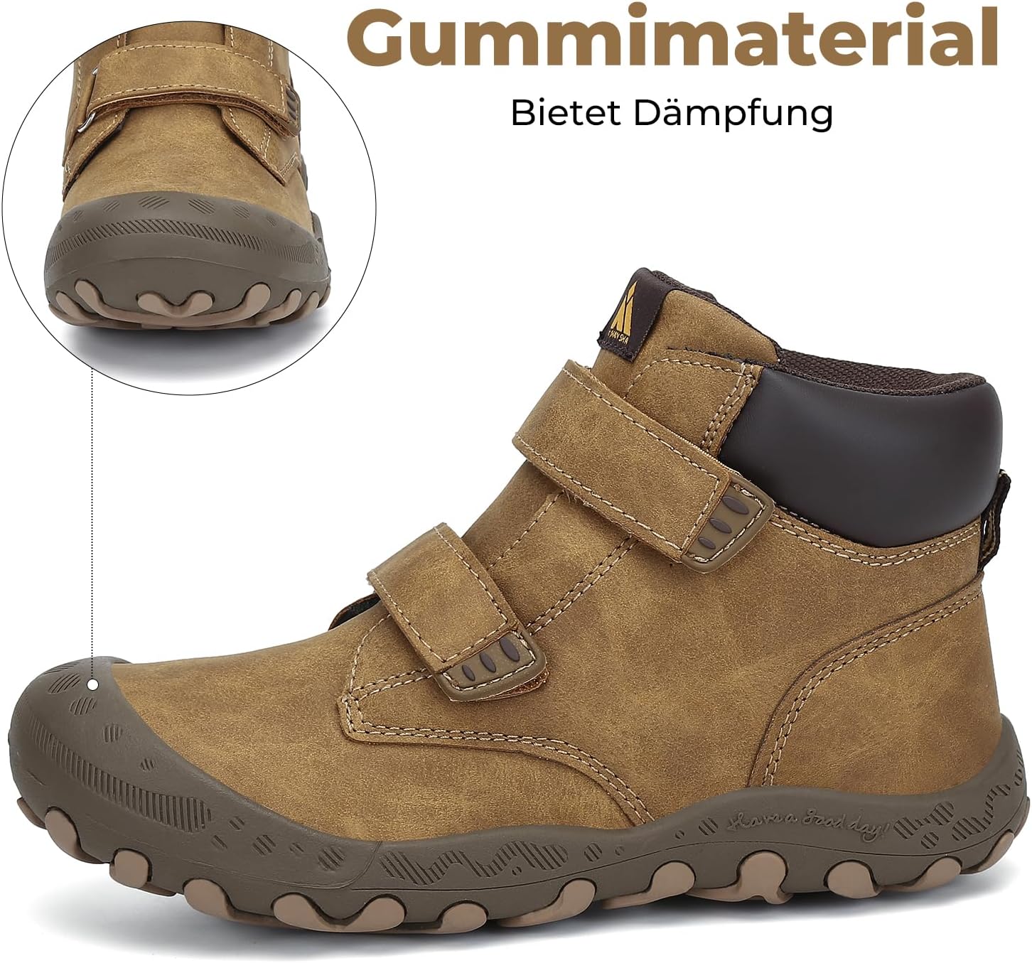 Detalle 2 de Mishansha Kinder Wanderschuhe & Trekkingstiefel – leicht, wasserabweisend und mit Schnellverschluss
