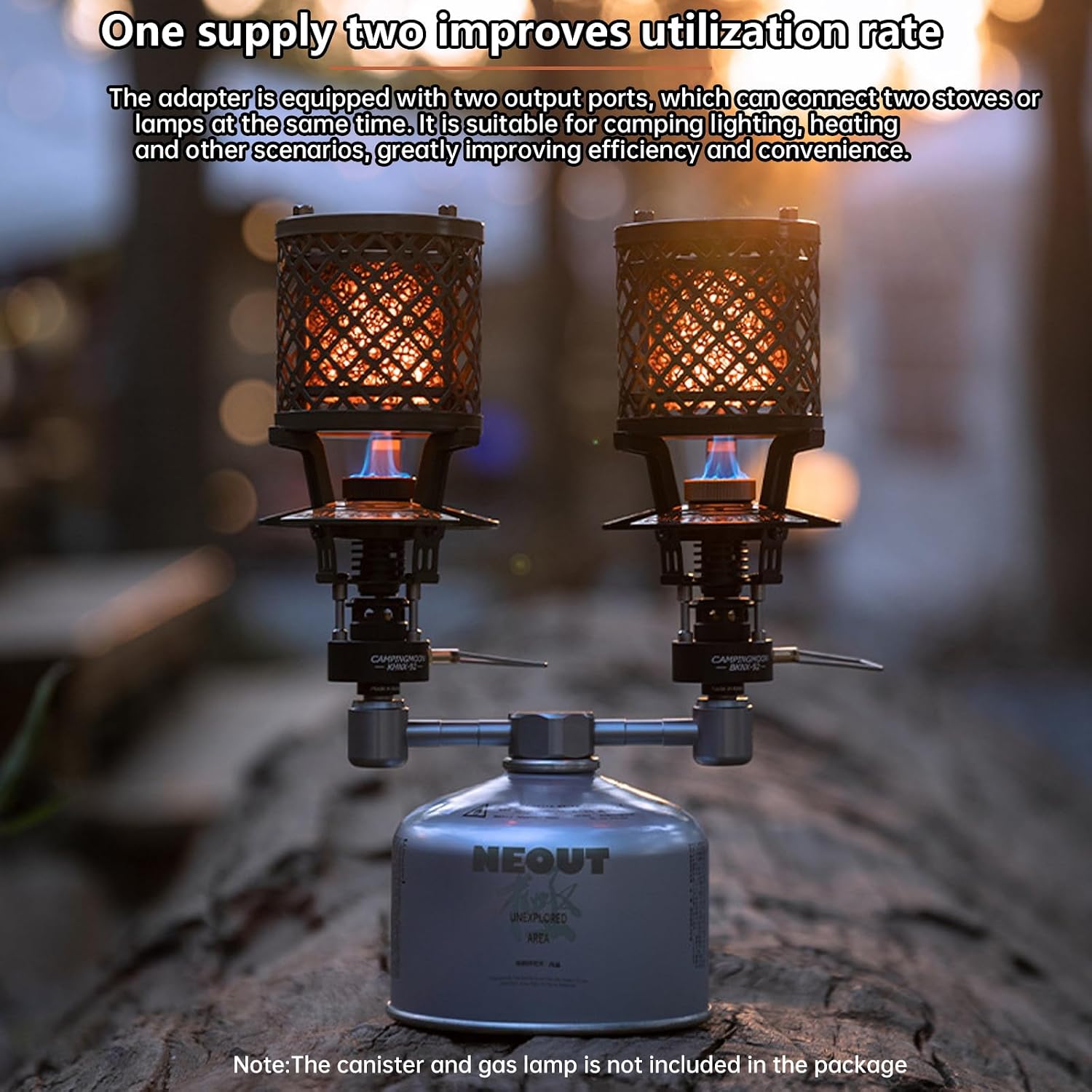 Detalle de Camping Moon Two Supply One Gaskartuschen Adapter (EN417/Lindal) für Campinglaternen