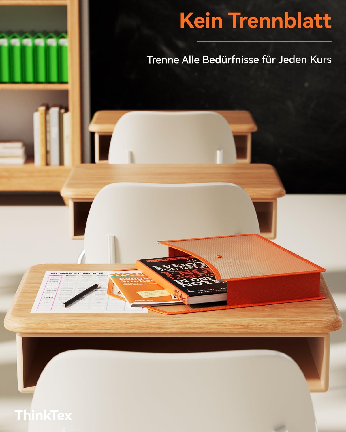 Detalle de ThinkTex Dokumententasche A4 transparent mit Druckknopf, abheftbar – 10er-Pack für Schule, Büro & Reise