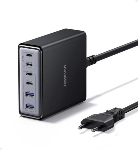 Detalle de UGREEN Zapix 100W 6 Ports USB‑C GaN Chargeur – Station de recharge rapide