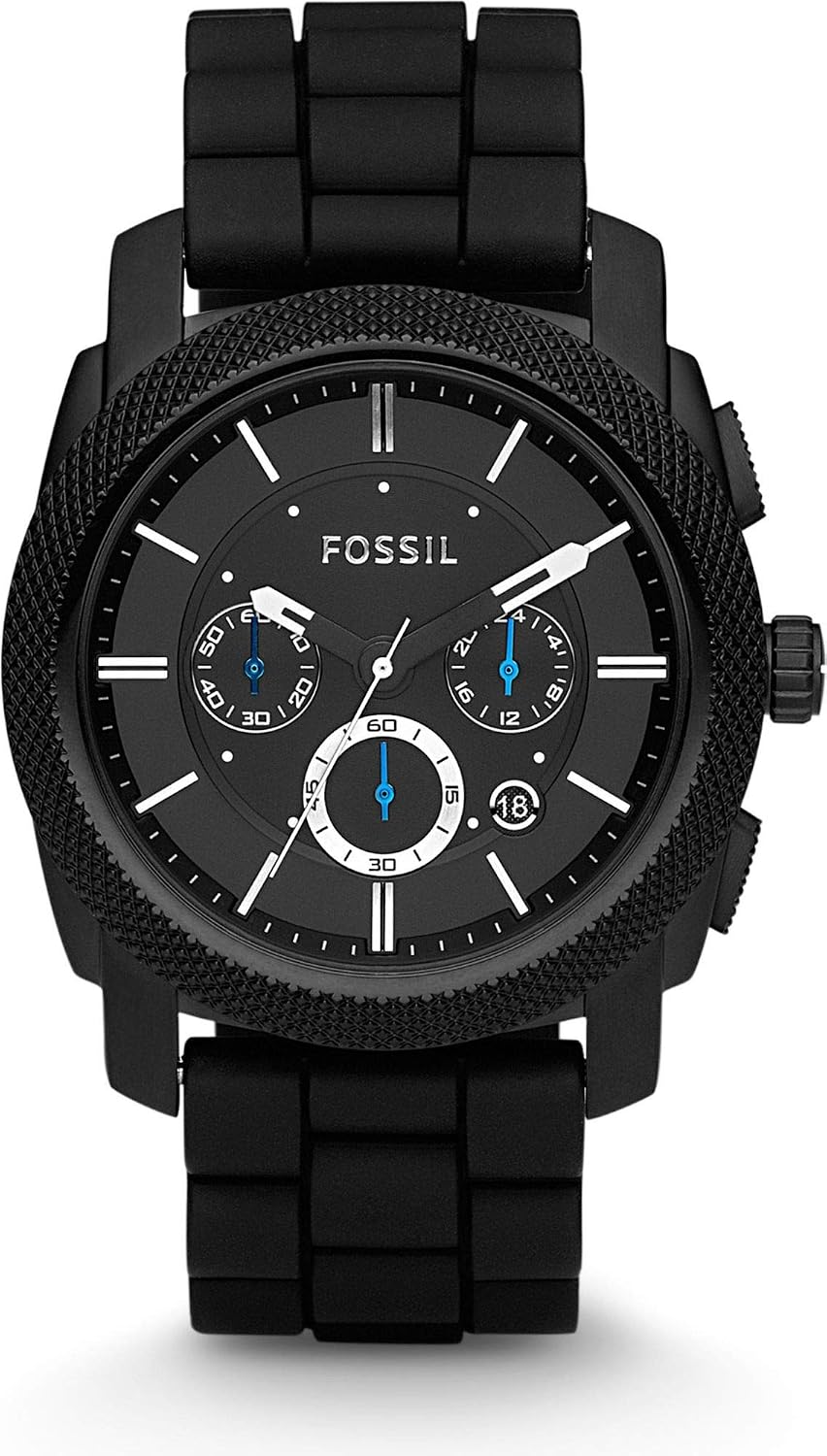 Detalle 2 de Fossil Machine FS4552IE: Reloj cronógrafo de 45 mm en acero negro para hombre