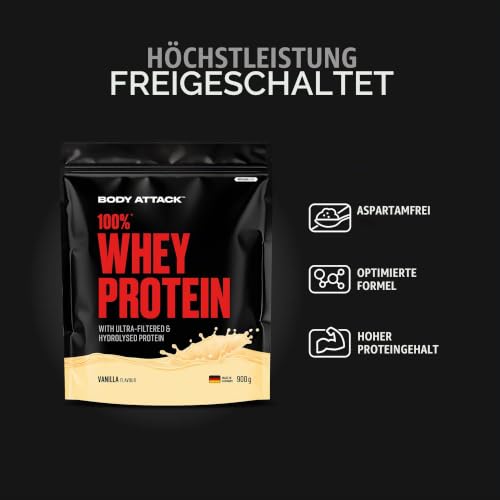 Thumbnail 3 de Body Attack 100% Whey Protein Apple Pie, 900 g – Cremiges Molkeneiweißpulver mit Hydrolysat, BCAA’s und Apple Pie Geschmack