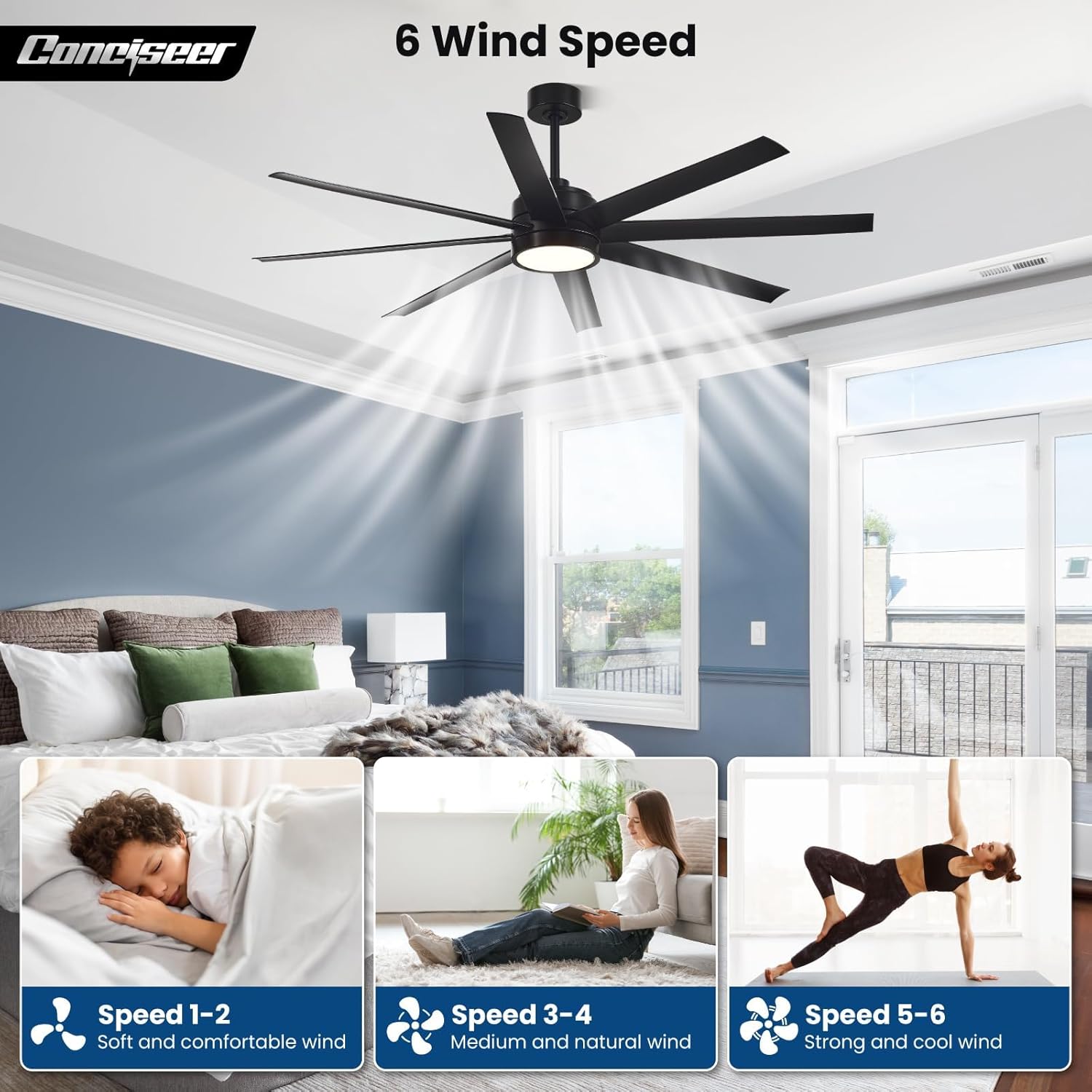 Thumbnail 4 de 65-Inch Ceiling Fan with Light and Remote ⚙