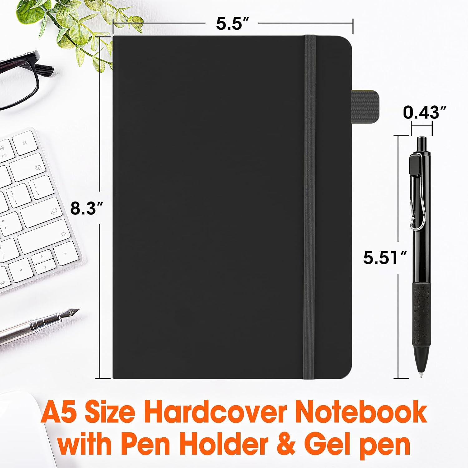 Detalle 2 de BGUP A5 Hardcover Journal and Pen Set, 20-Pack, Faux Leather, 136 Pages