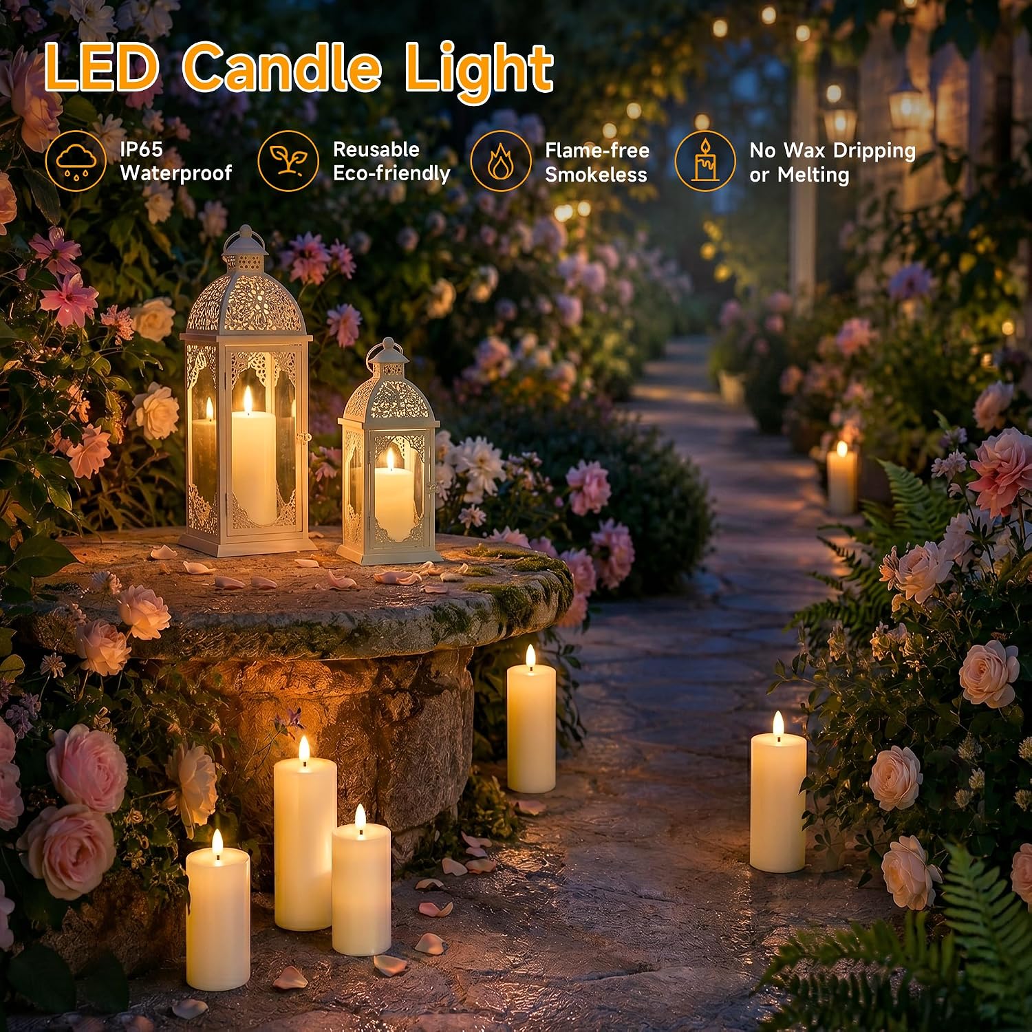 Thumbnail 5 de Dehobo Candele Led Oscillanti IP65 – Set da 6 Candeline LED con Fiamma Realistica, Telecomando e Timer