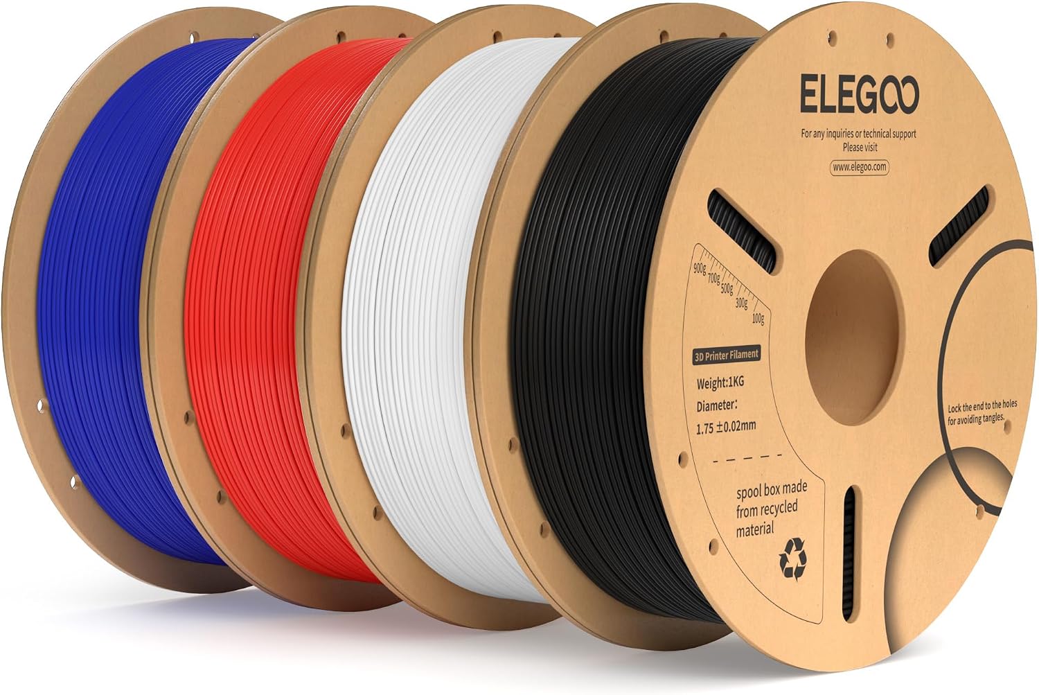Detalle de ELEGOO PLA+ 1.75 mm 3D Printer Filament, 4 kg, 4 Colours
