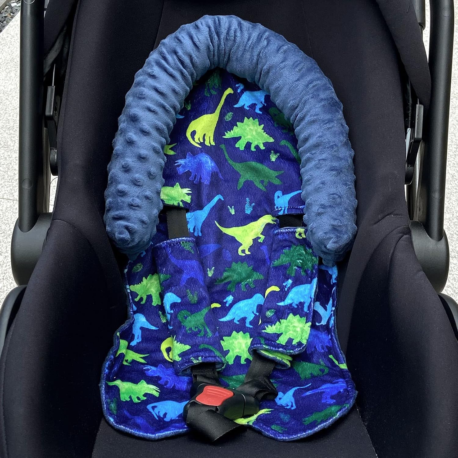 Detalle 2 de TANOFAR Baby Car Seat Head Support, Blue Dinosaur