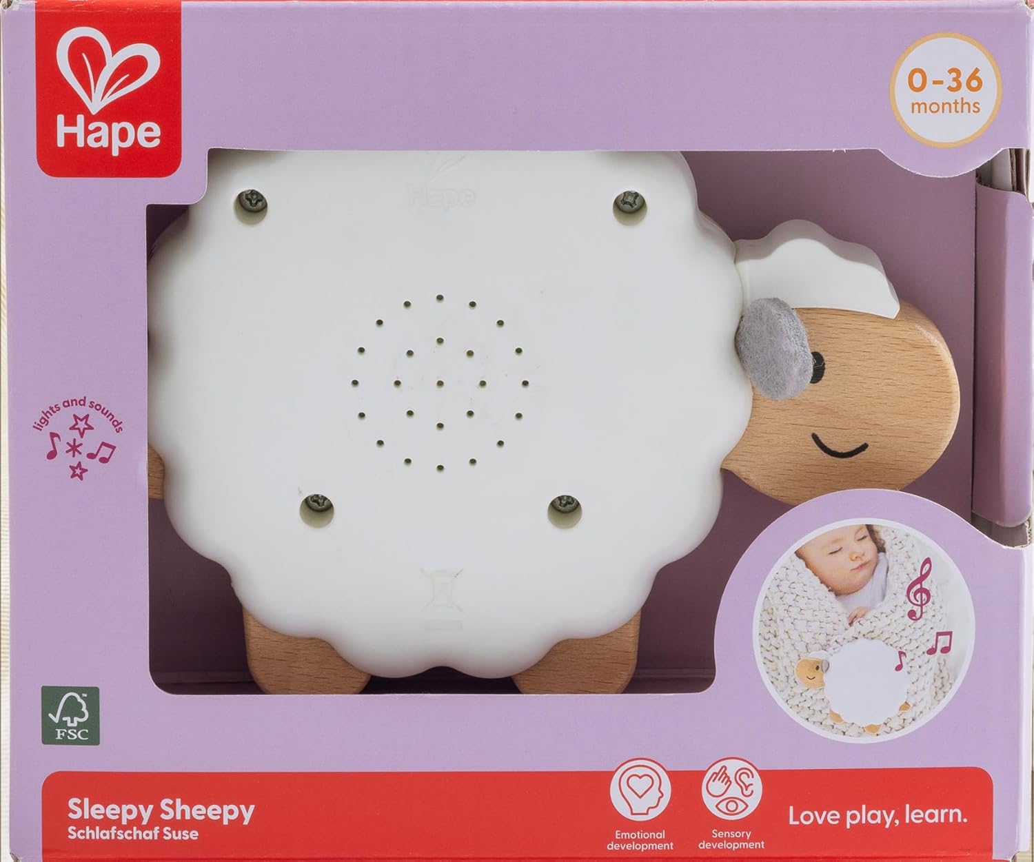 Thumbnail 6 de Hape Schlafschaf Suse – Nachtlicht und Spieluhr mit 5 Liedern, USB-Aufladung, sanftes Schlummerlicht