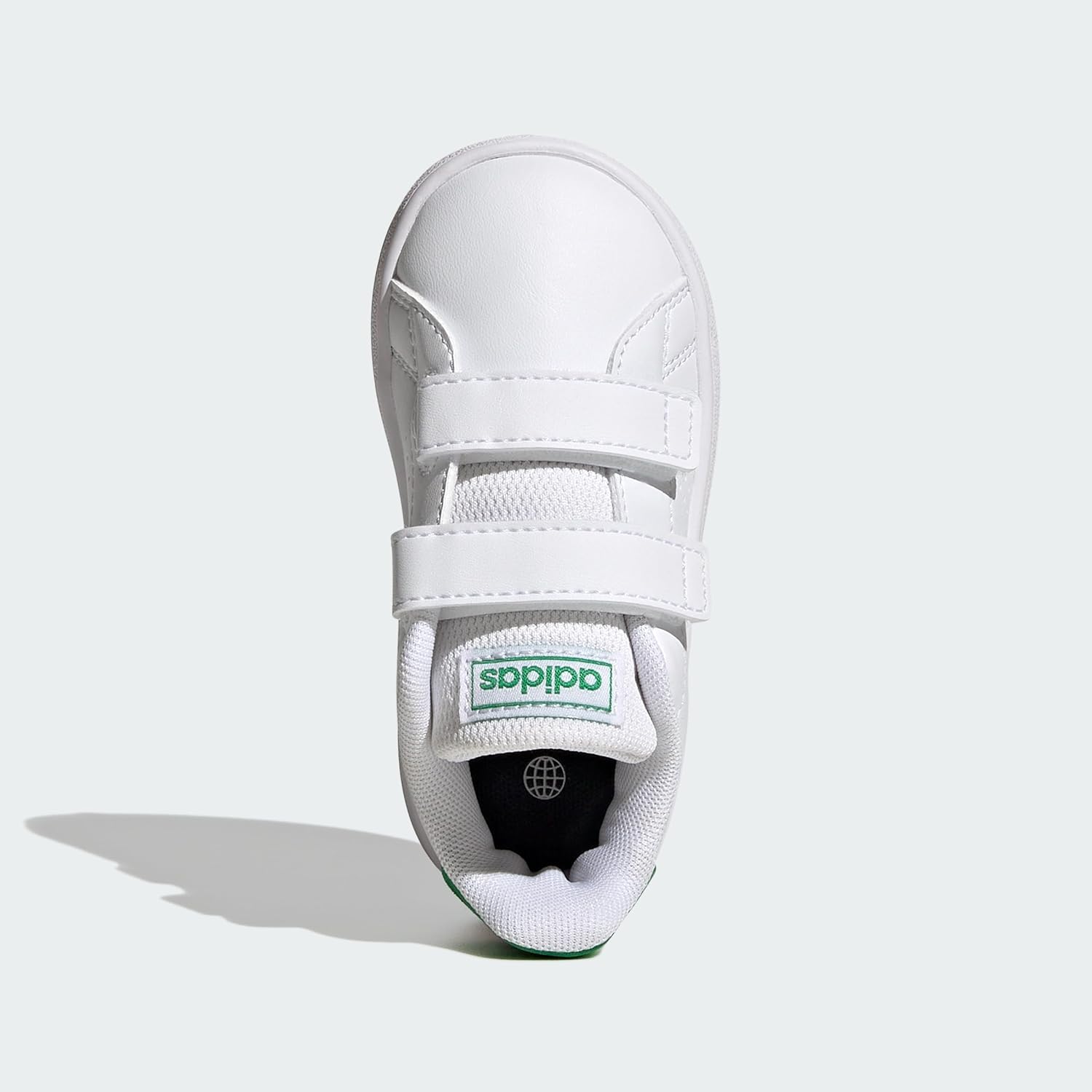 Detalle 2 de adidas Unisex bebé Advantage Lifestyle Court Two Hook-and-Loop Shoes – Cloud White / Green / Core Black, 24 EU