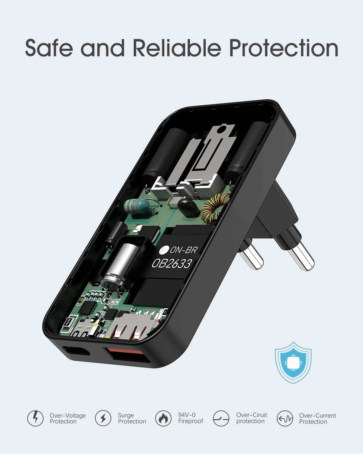 Thumbnail 6 de Zinooy 35 W USB-C-oplader met USB-A, twee poorten en plat ontwerp